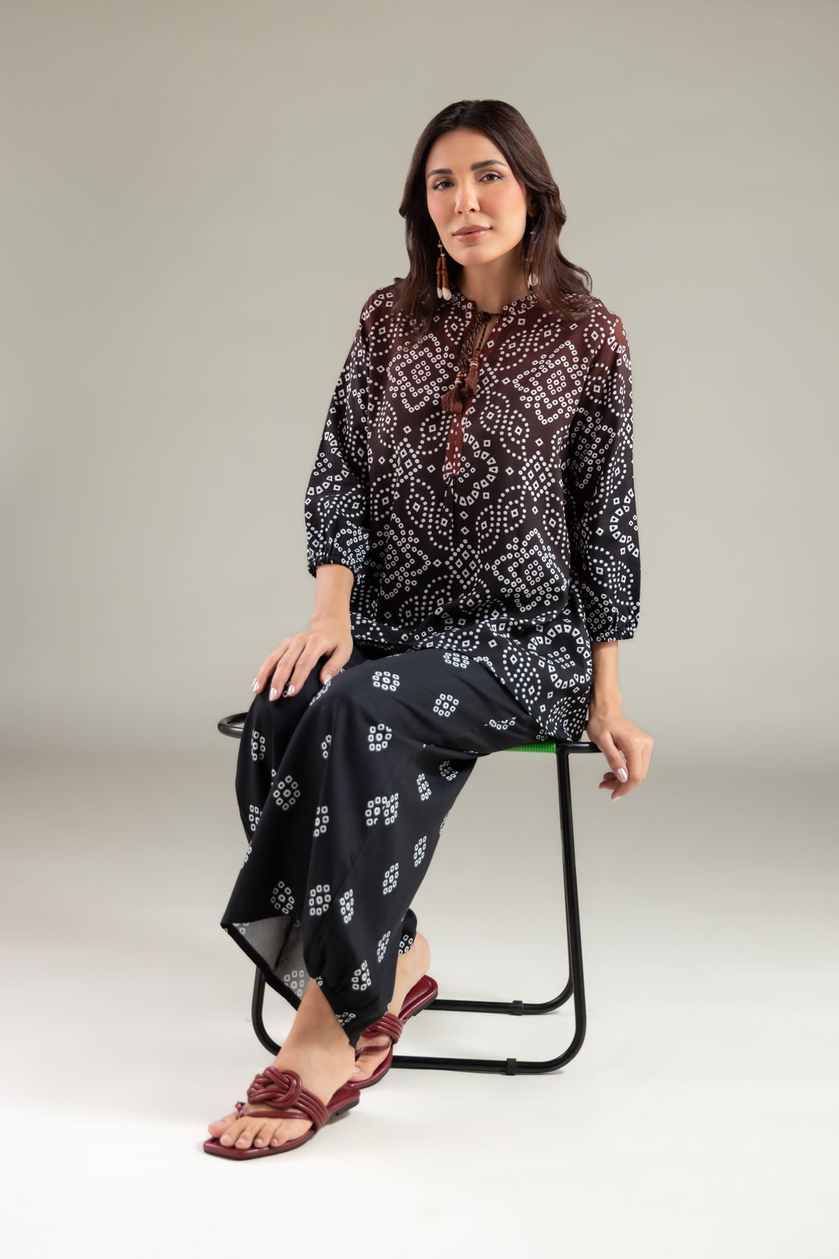Embroidered Viscose Crepe Blouse - 6-26-101-A-H-VG