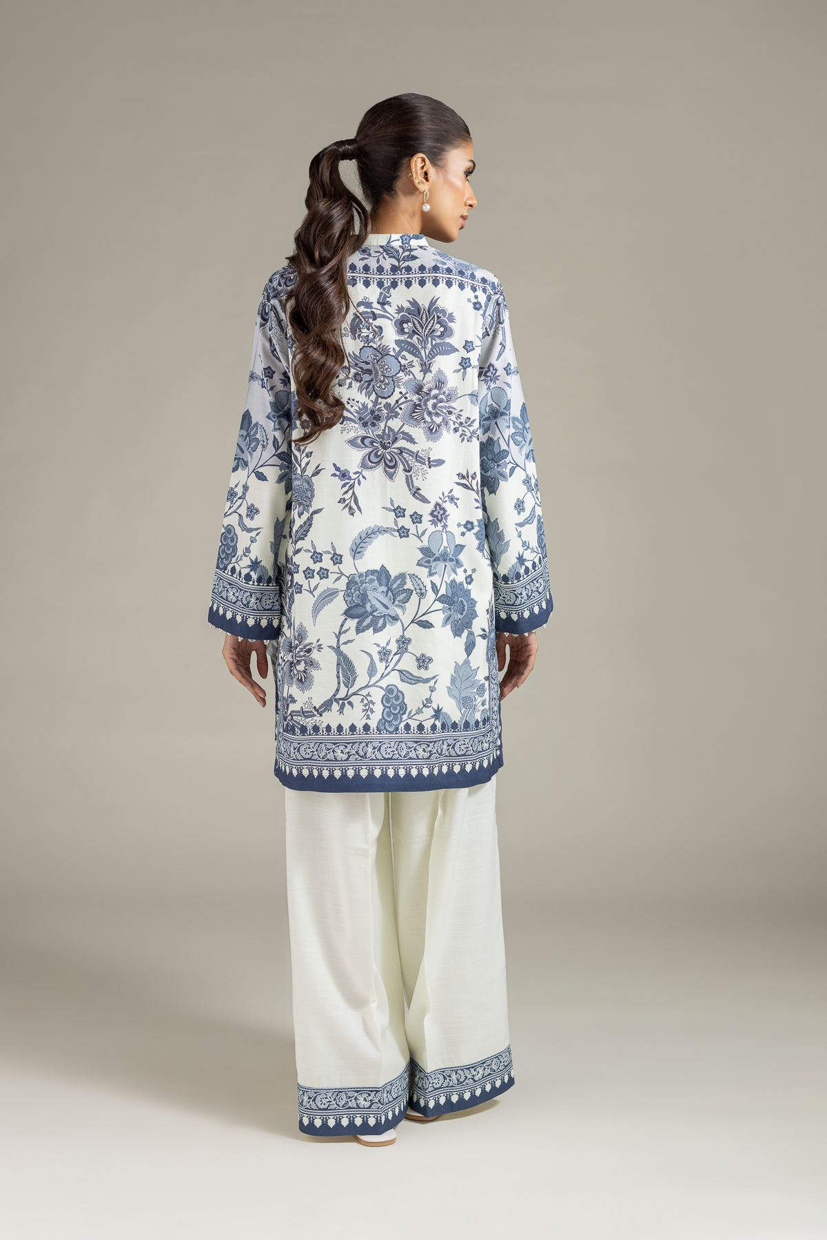Printed Raw Silk Kurta - OTD4-EX22-10TA-VG