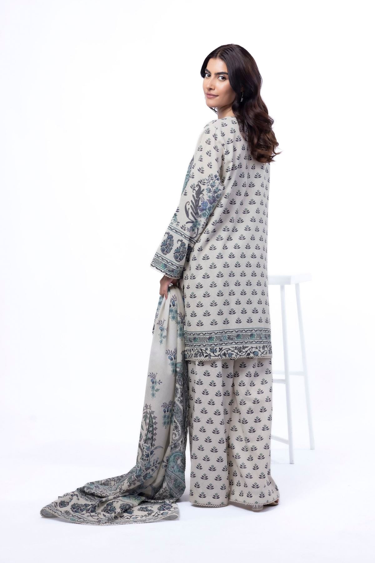 Printed Karandi Tailored 3 Piece - 1-26-101-A-C-VG