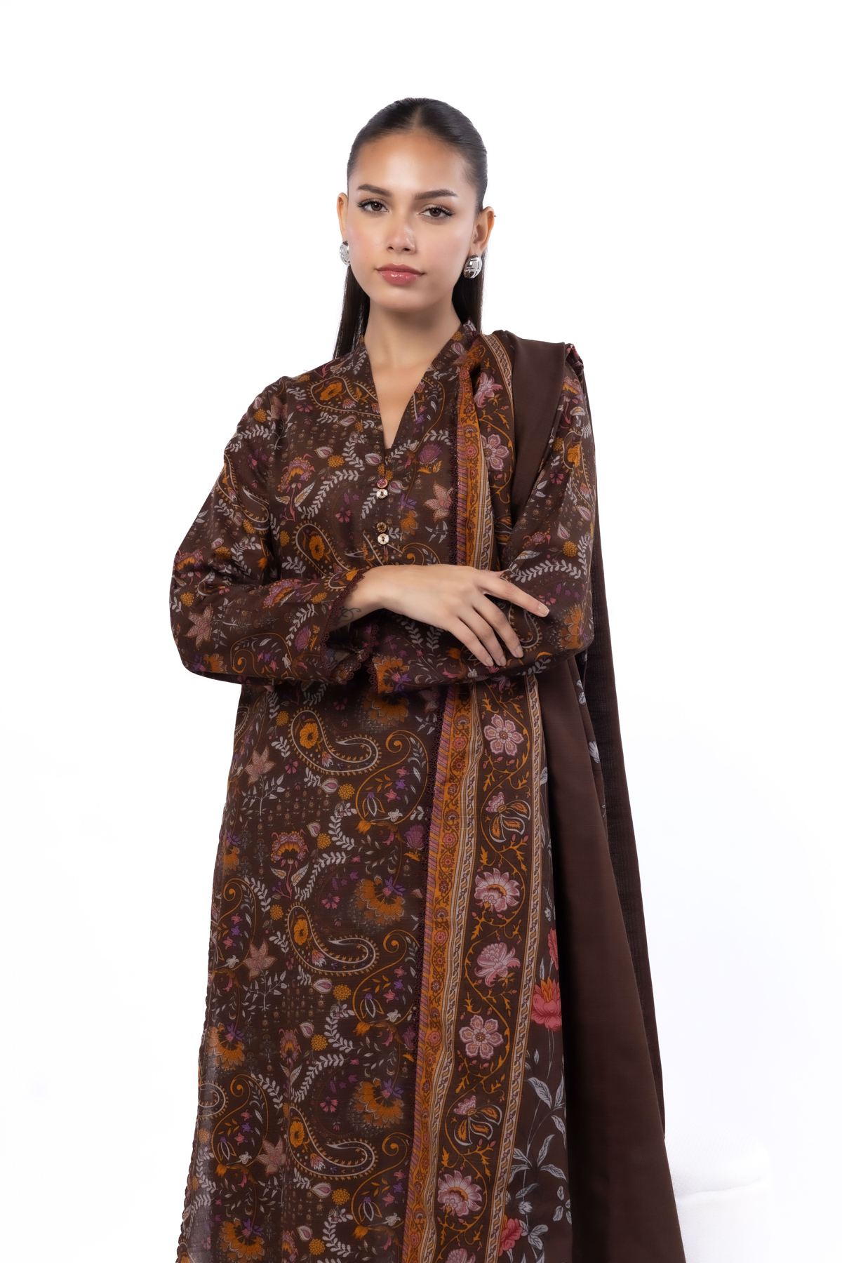 Printed Khaddar Fabrics 3 Piece - 1-26-210-B-J1-VG
