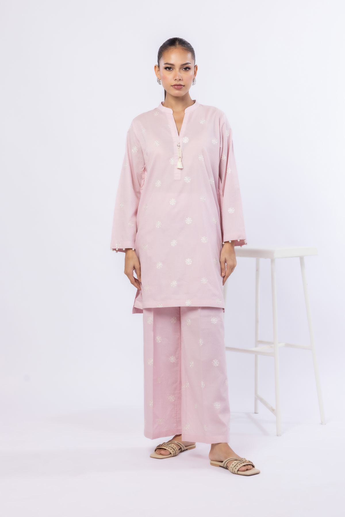 Embroidered Cotton Dobby Kurta - OTD4-EX23-01TA-VG