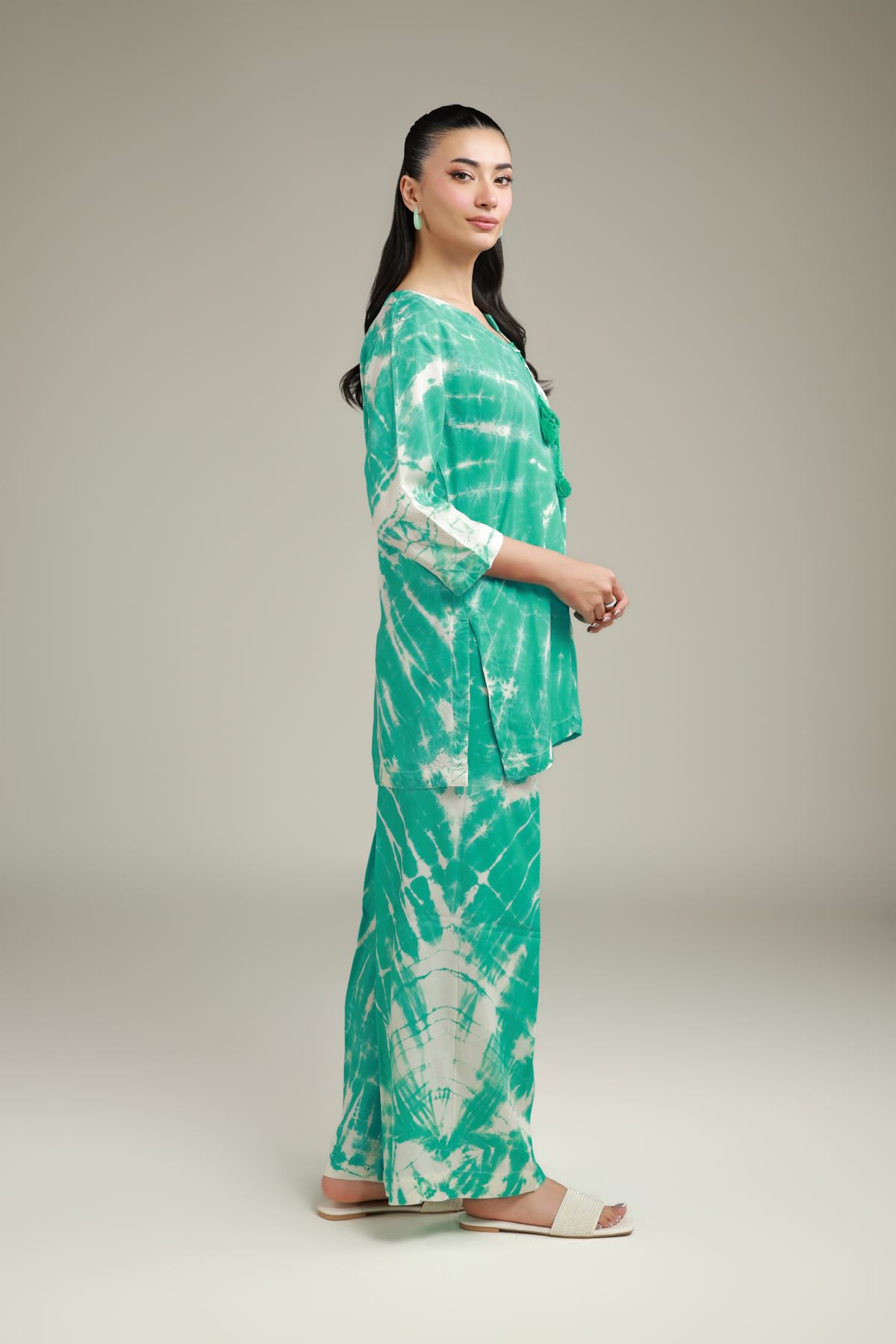 Printed Raw Silk Printed Co-ord Set - R-EKT24106-VG