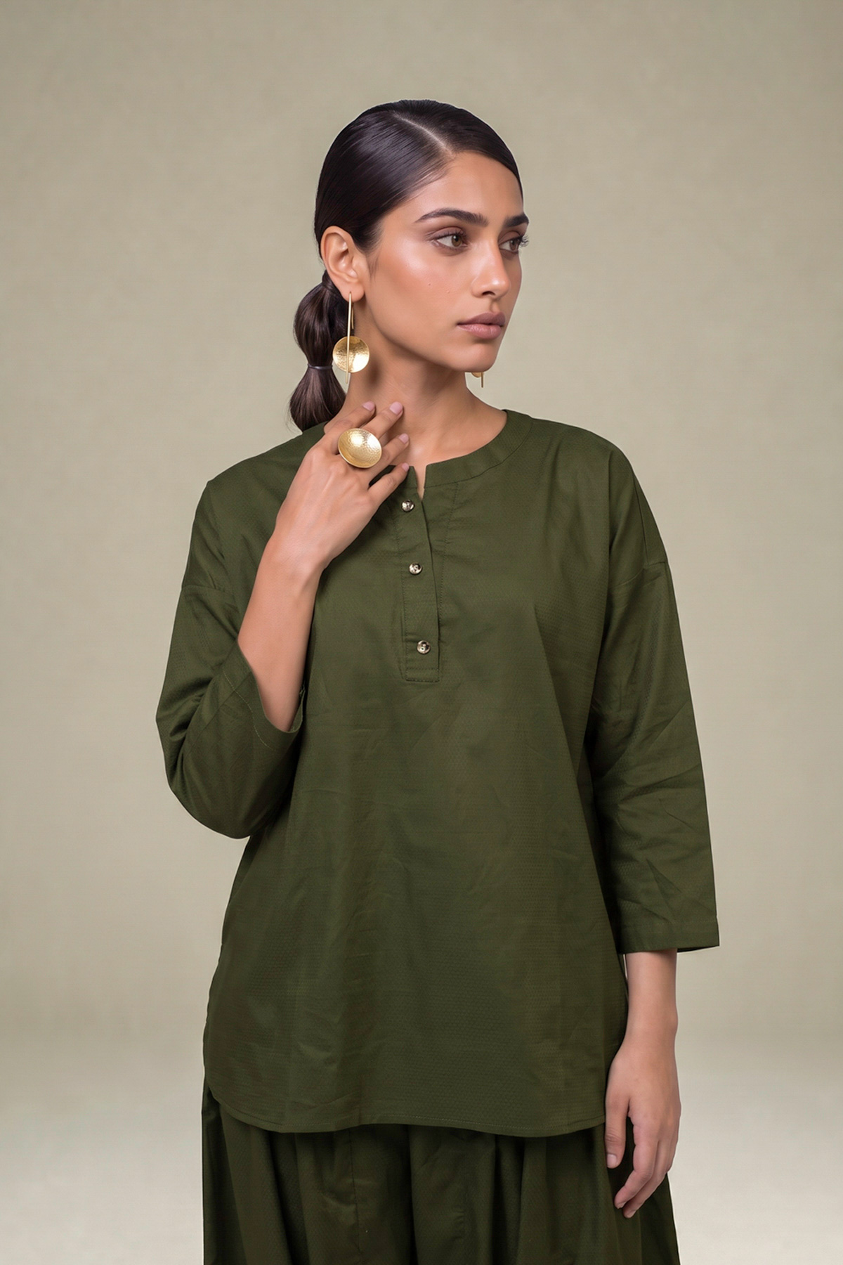 Dyed Cotton Dobby 2-Piece Tailored Set - 2-26-308-A-G1-VG