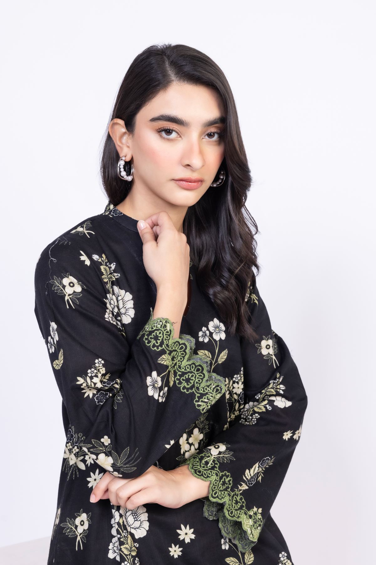 Embroidered Heavy Textured Cotton Kurta - OTD4-EX22-10TA-VG