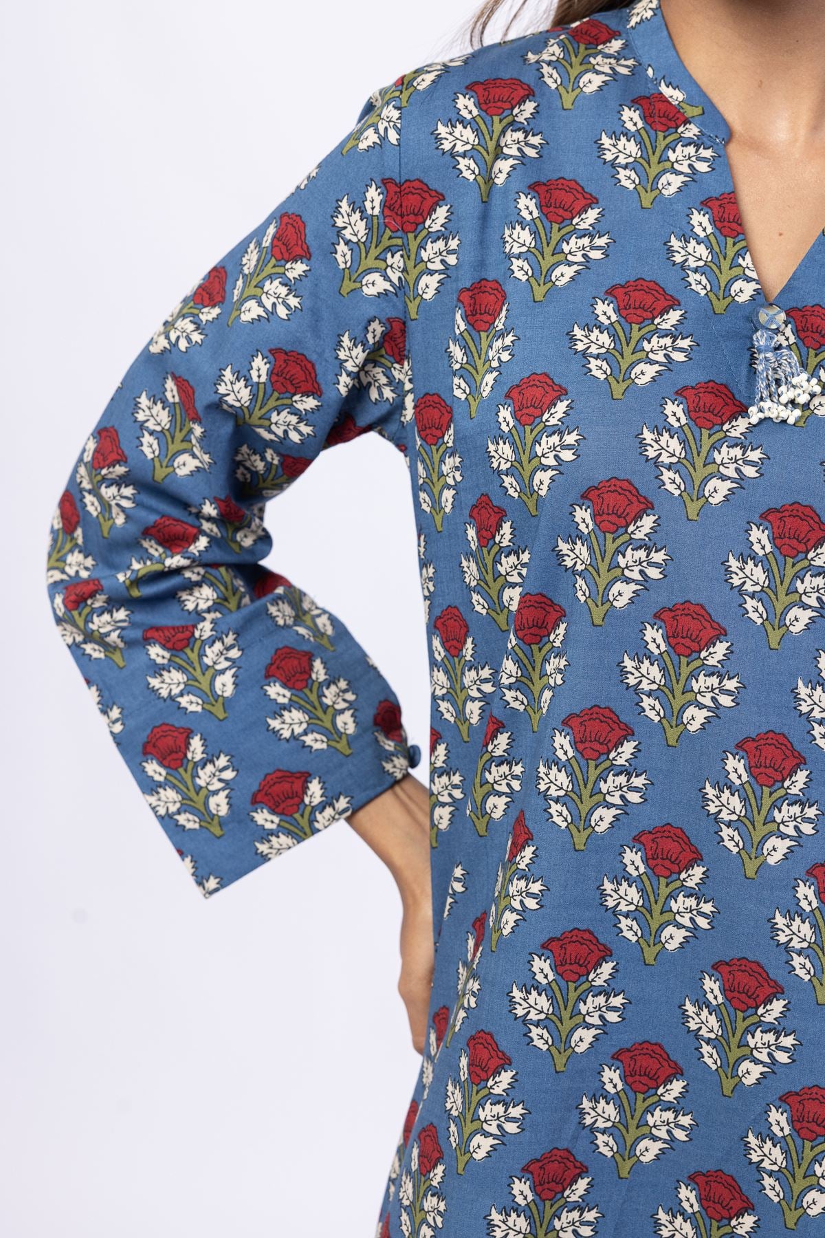 Printed Crosshatch Poplin Kurta - 25-09-11E11-10TA-VG
