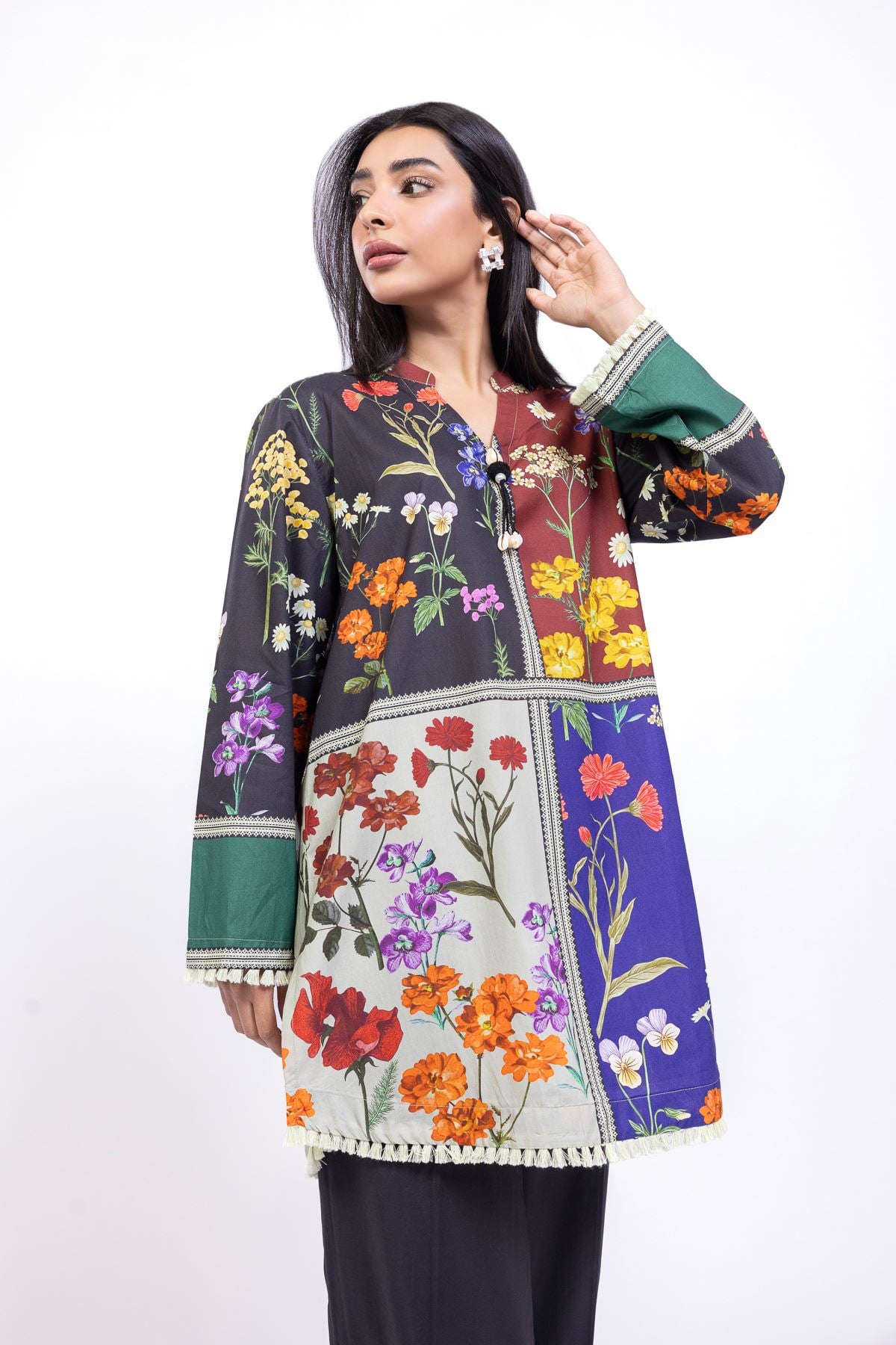 Printed Cotton Viscose Kurta - 1-26-108-A-F-VG