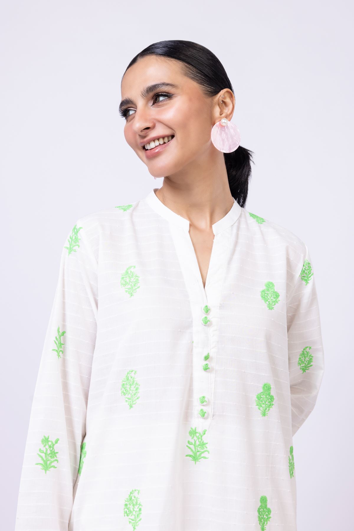 Embroidered Broshia Kurta - 25-09-10E1-09TB-VG