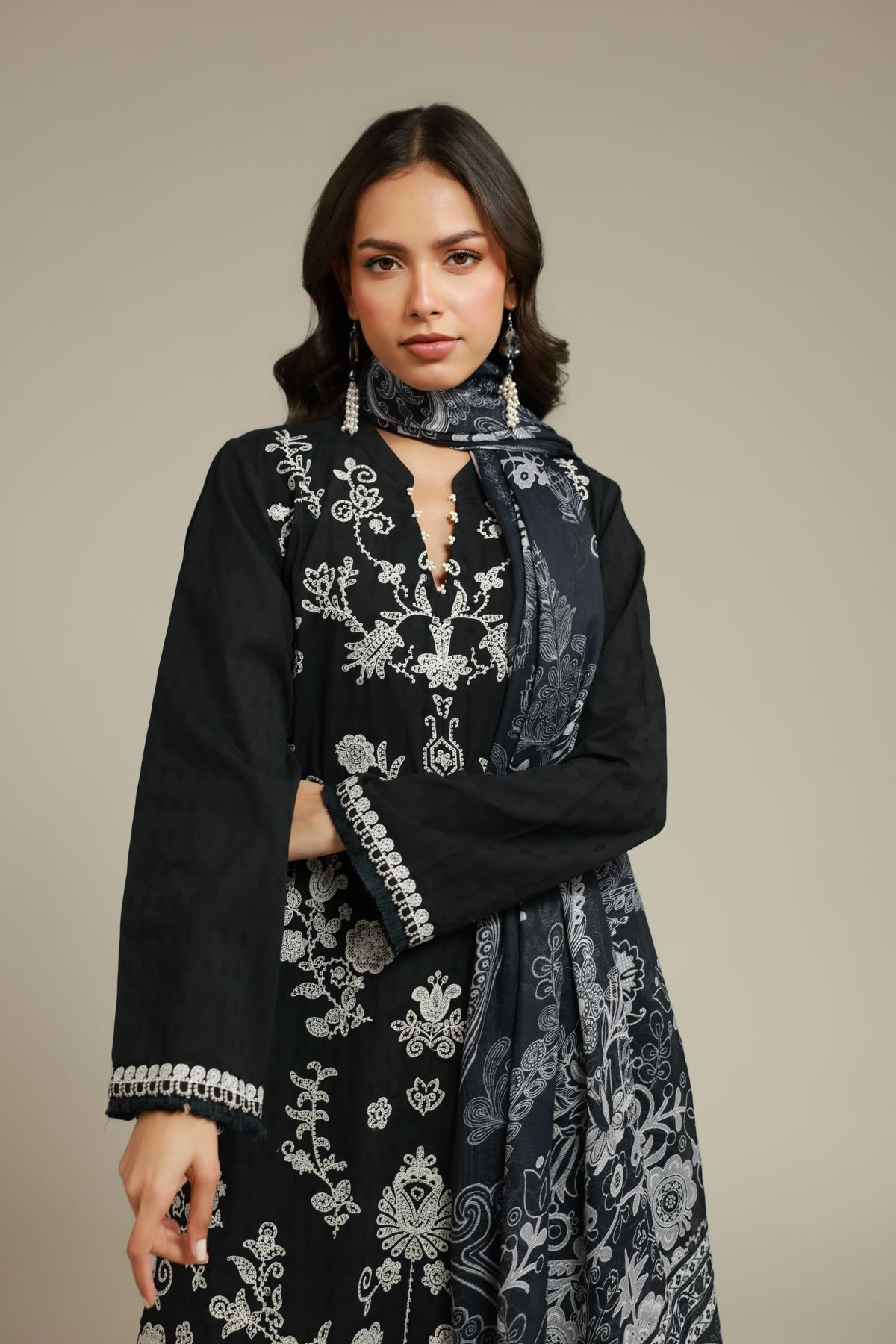 Embroidered Dobby 3-Piece Tailored Set - 25-09-11E11-07TB-VG
