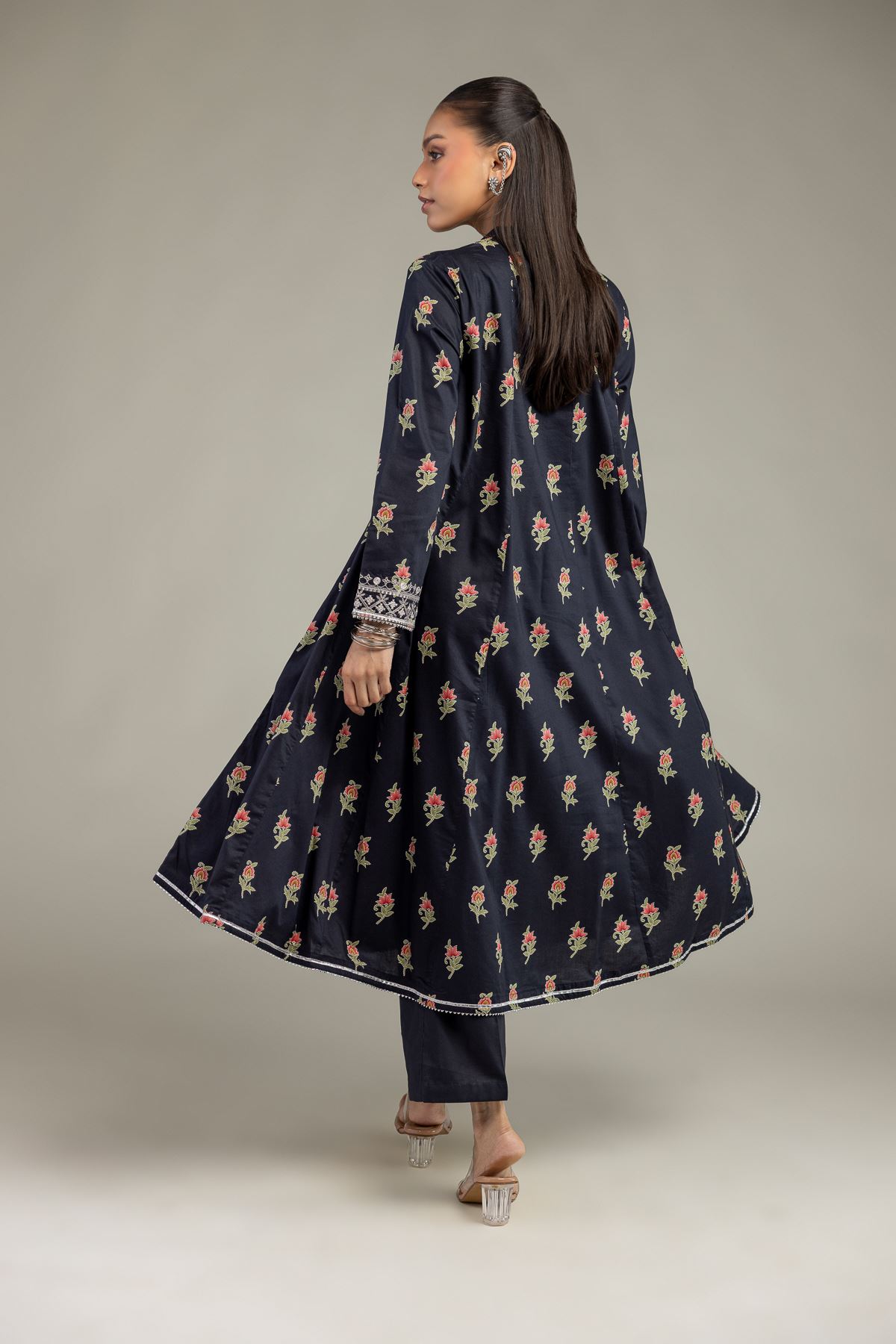 Embroidered Cotton Viscose Long Cotton Kurta - 1-26-234-A-G1-VG