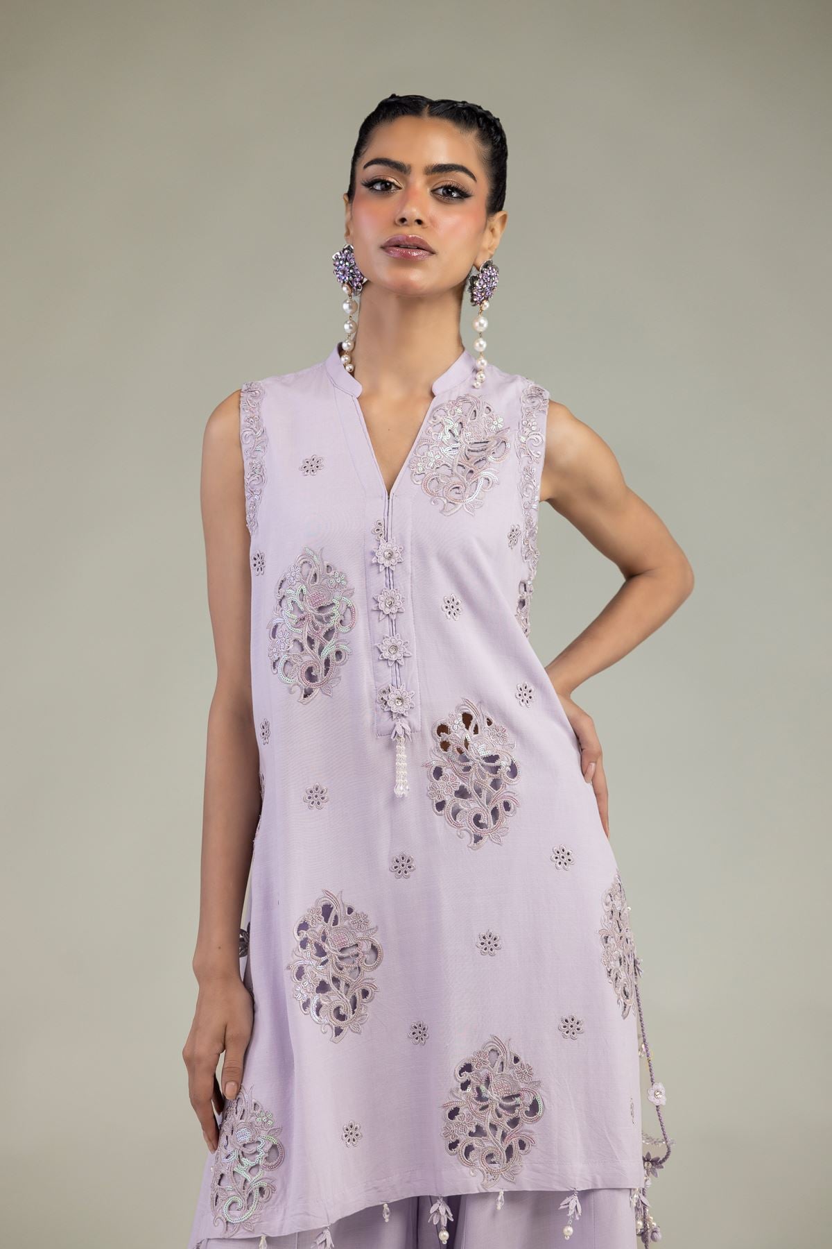 Raw Silk 3-Piece Co-ord Set - T-A11-26-118FI2-VG