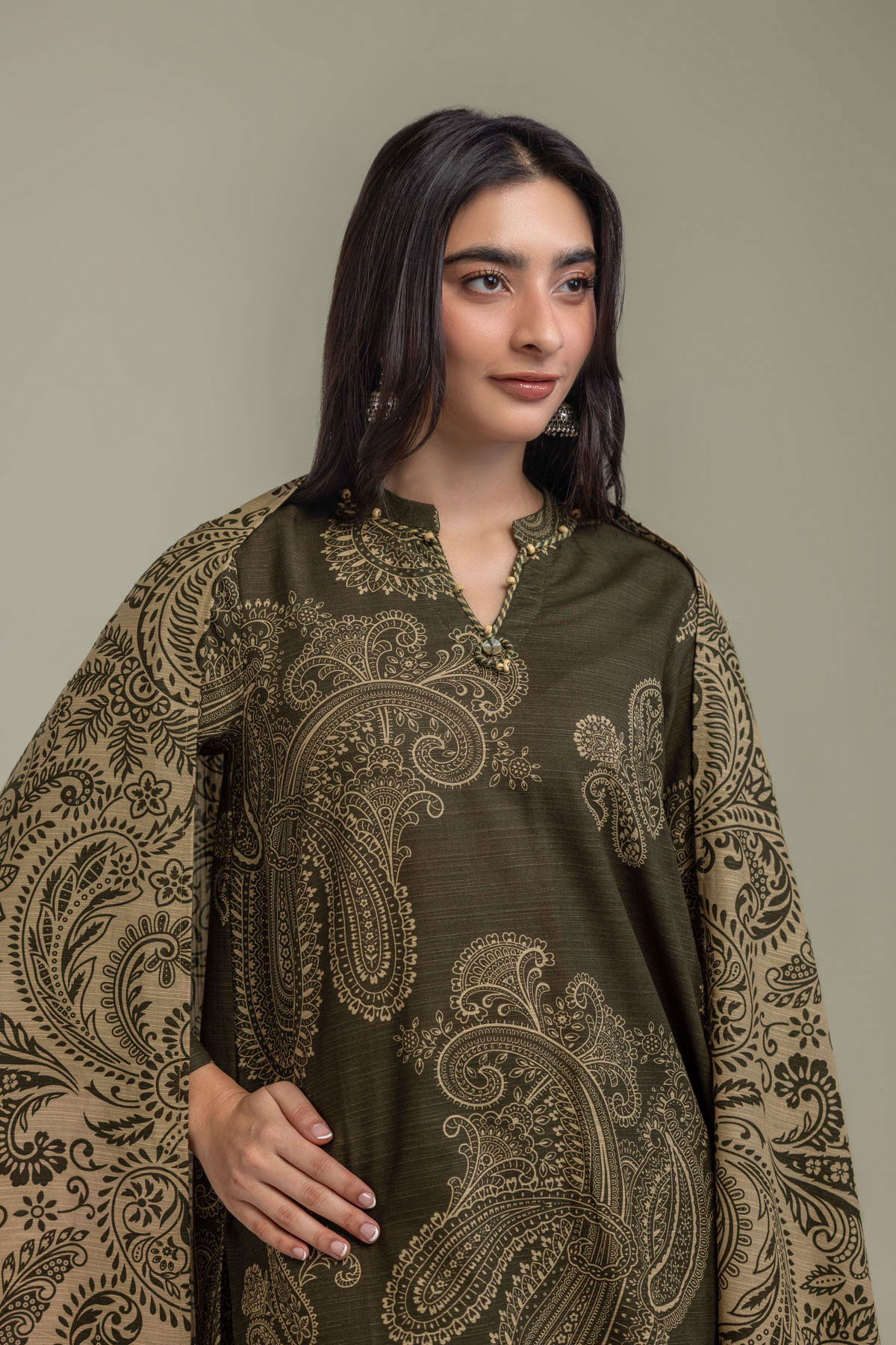 Printed Light Khaddar Khaddar 3-Piece Tailored - 2-26-308-A-G1-VG