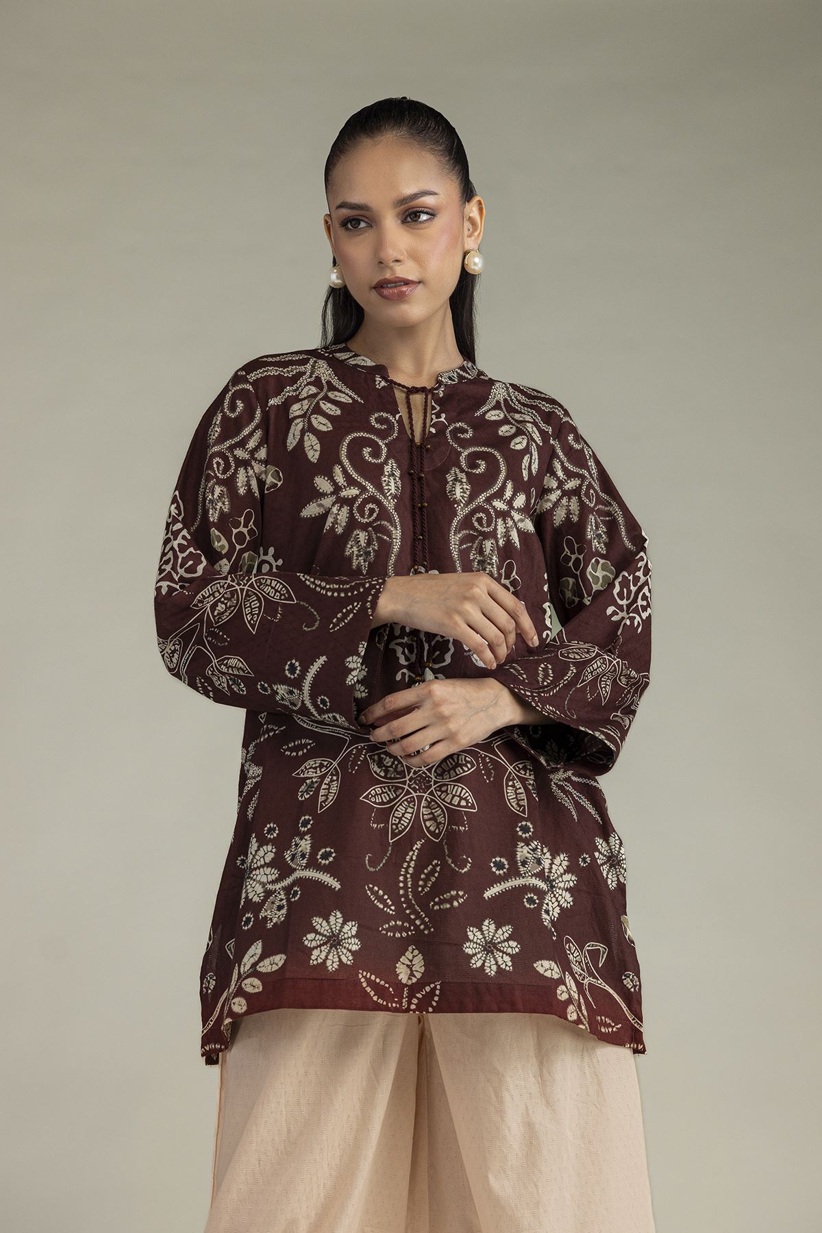 Printed Cotton Dobby Floral Cotton Kurta - 1-26-250-B-H1-VG