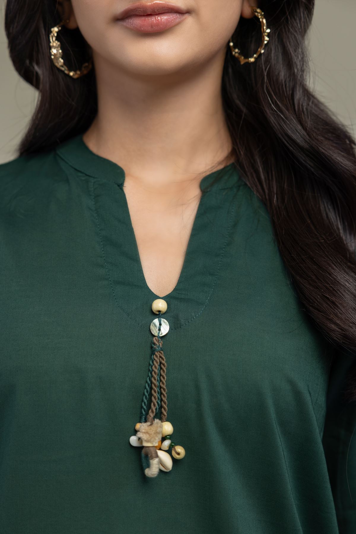 Cambric Floral Green Kurta - 1-26-321-B-C1-VG