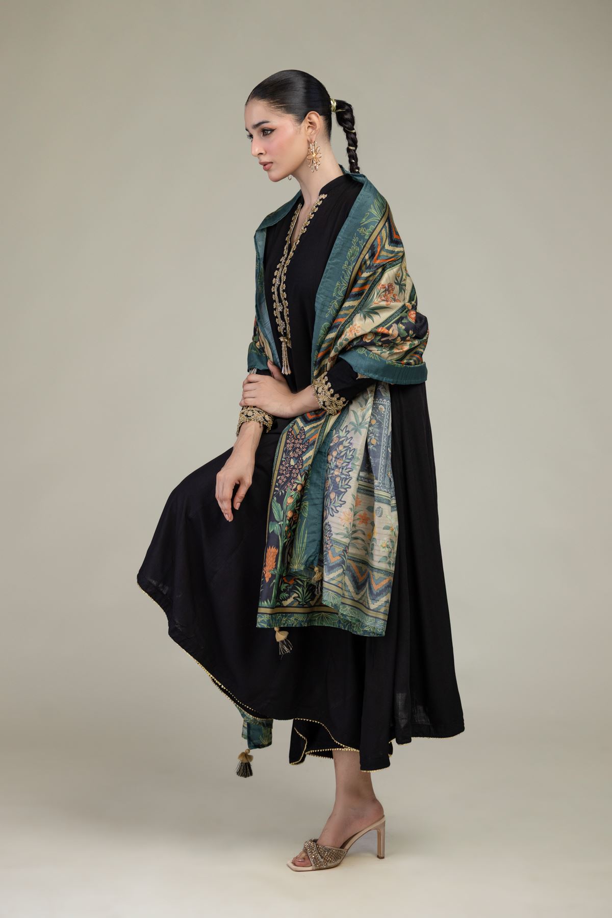 Printed Polyester Silk Floral Silk Dupatta - 2-26-203-A-A1-VG