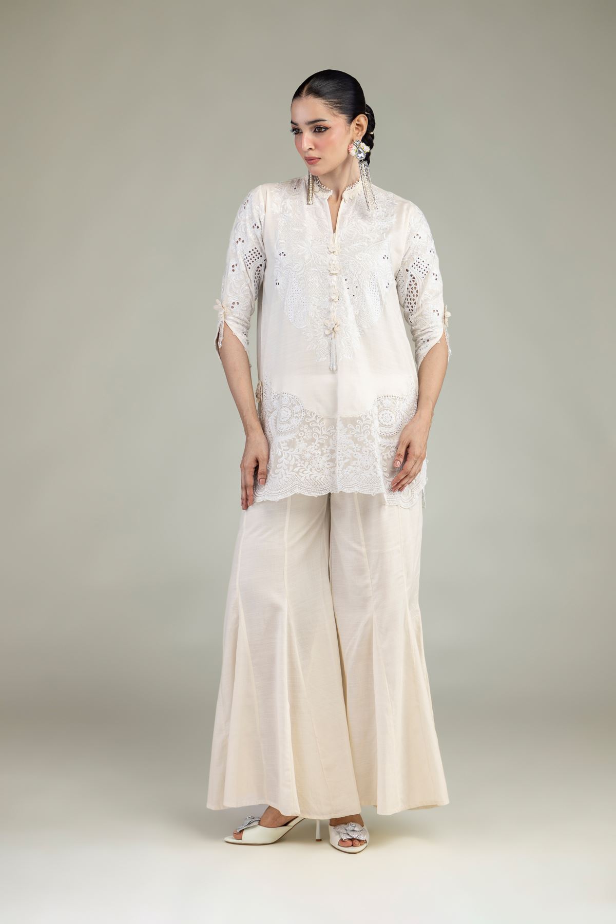 Raw Silk 2-Piece Co-ord Set - T-A11-26-118FI2-VG