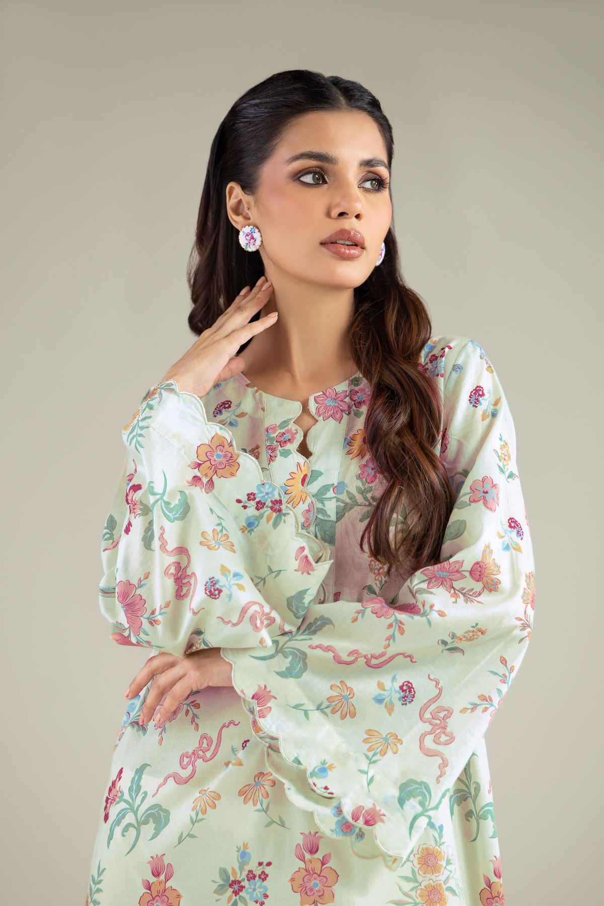 Printed Lawn Tailored 2 Piece | Top and Bottom - 5-26-105-F-A-VG