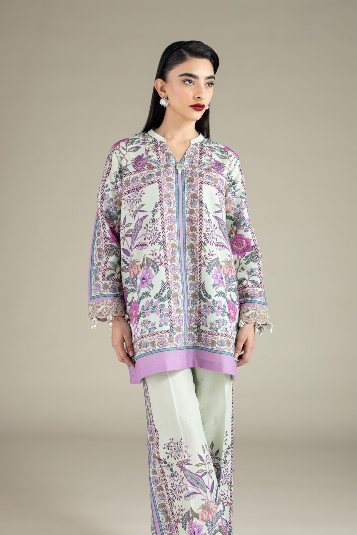 Embroidered Mesuri Kurta - 25-10-12E11-07TA-VG