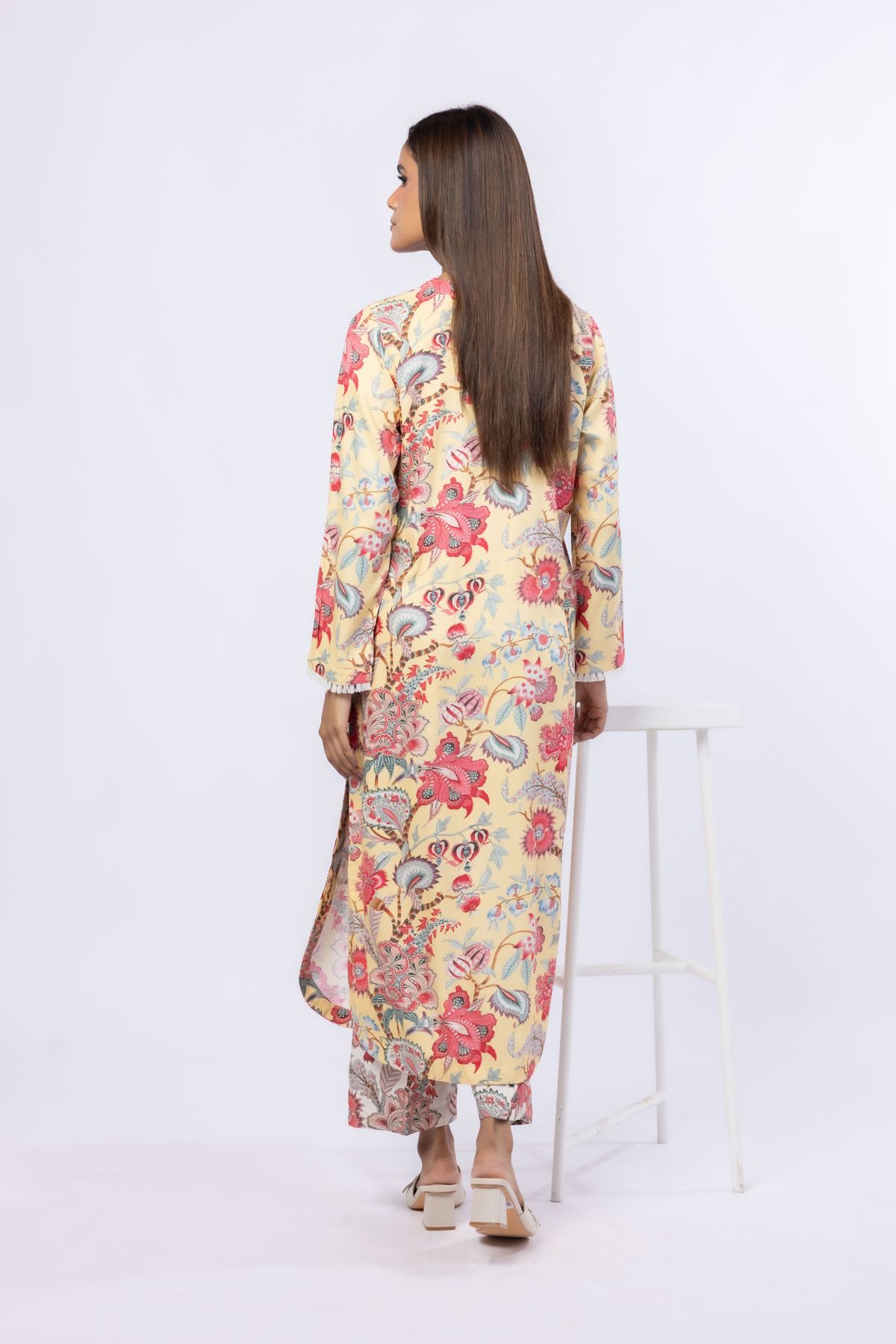Printed Viscose Crepe Kurta - 25-04E48-07TA-VG