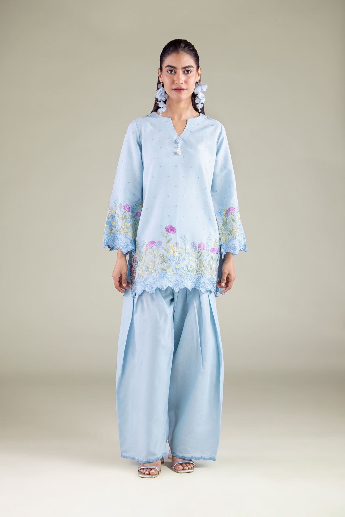 Embroidered Mesuri Floral Farshi Shalwar - 2-26-104-A-A-VG