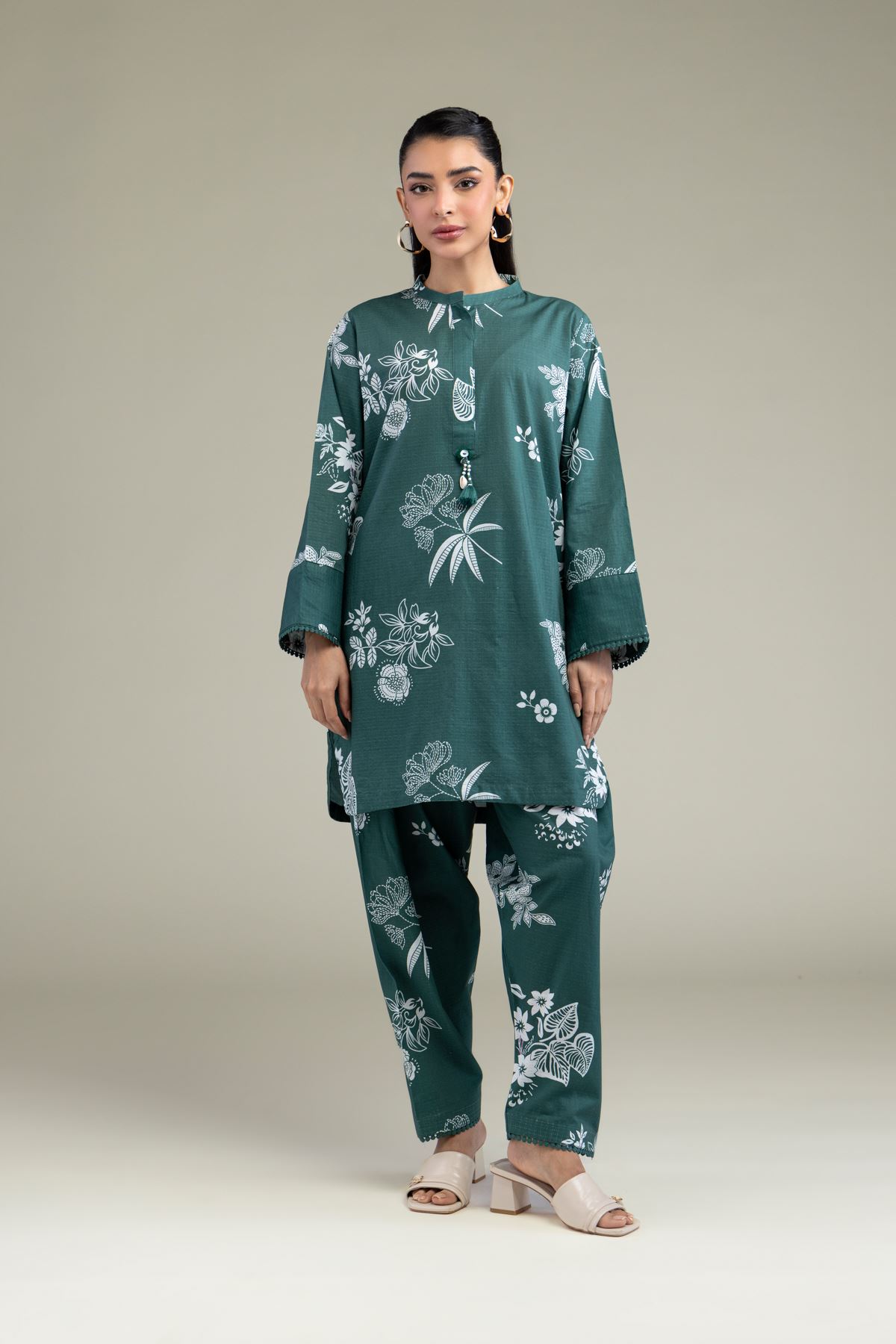 Printed Cotton Dobby Floral Cotton Shalwar - 1-26-247-A-F1-VG