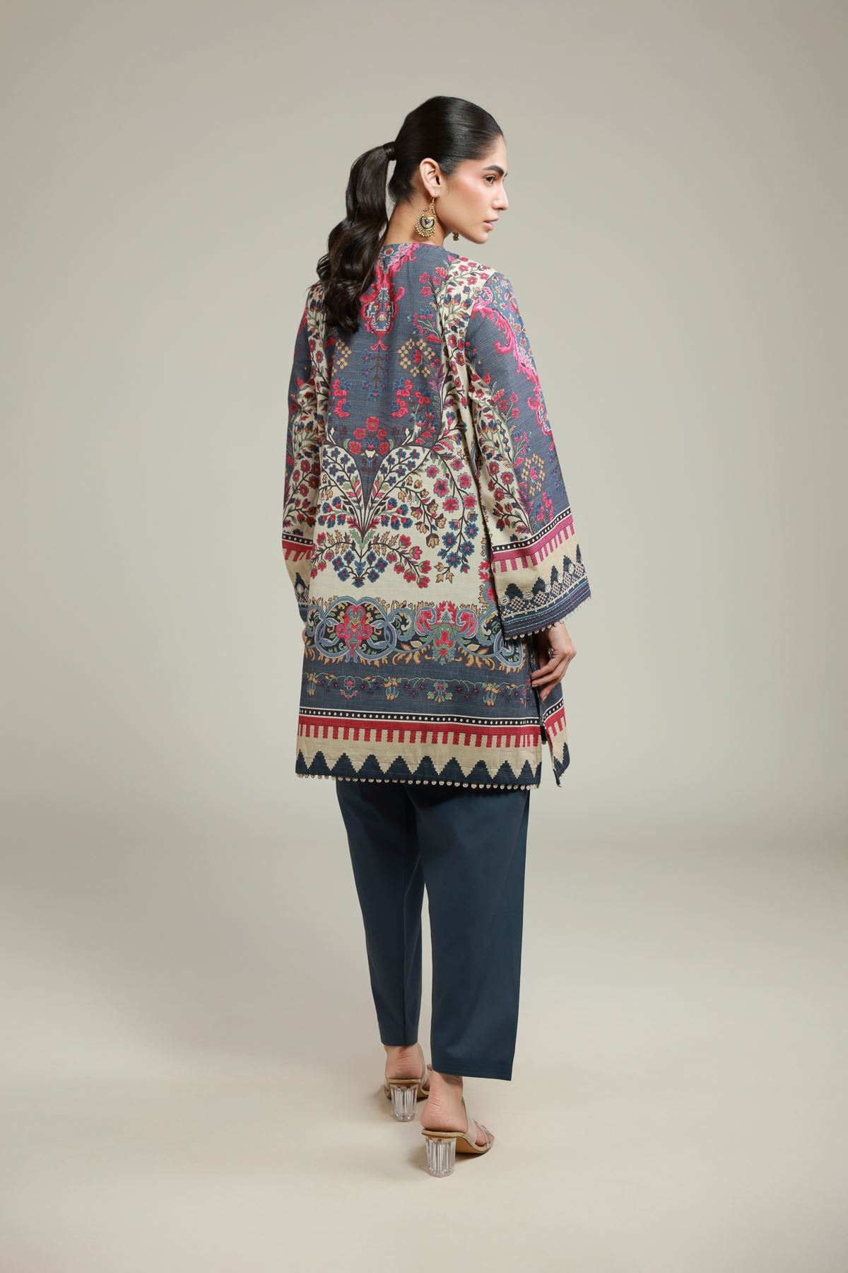 Embroidered Messuri Fabrics 2 Piece | Top and Bottom - A22-26-102FC1-VG