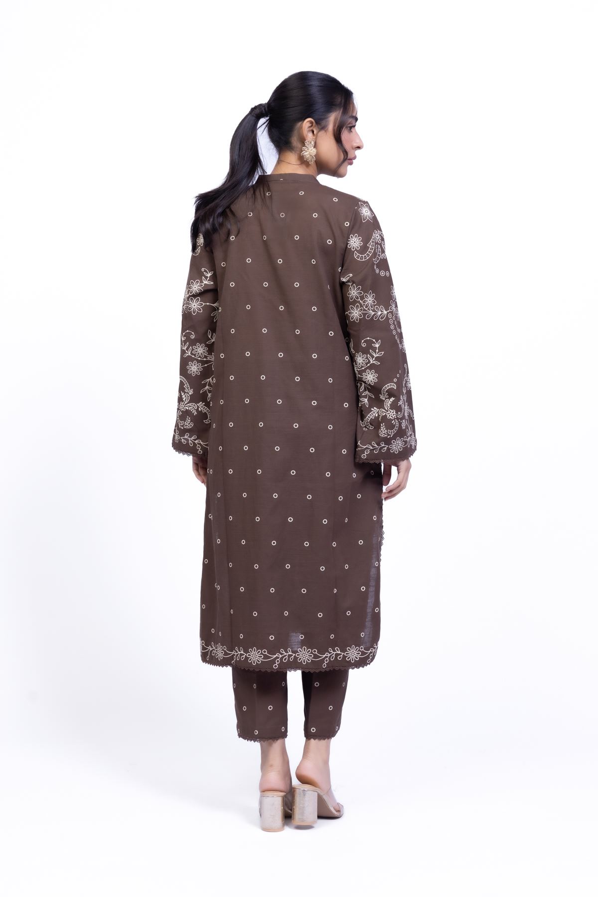 Printed Khaddar Kurta - 25-10-12E9-02TA-VG