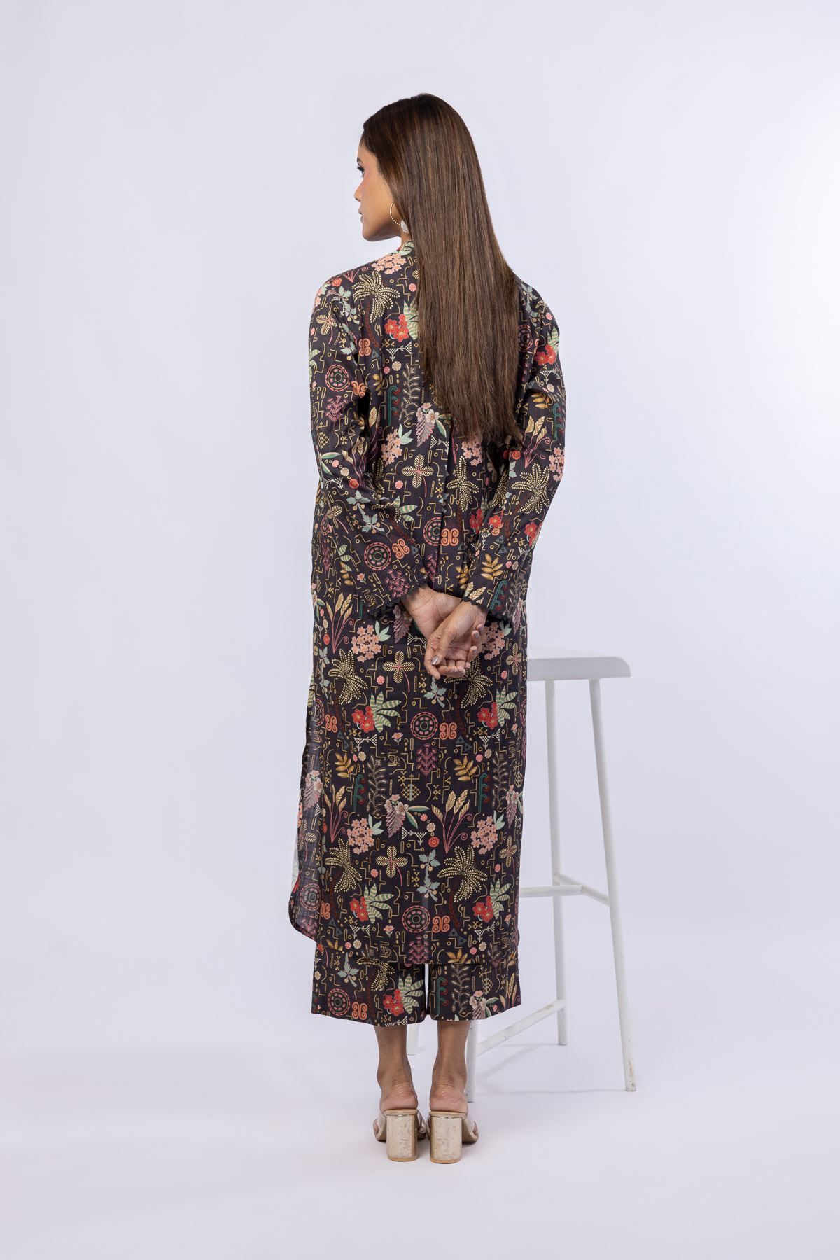Printed Crosshatch Poplin Kurta - 25-09-11E7-05TB-VG