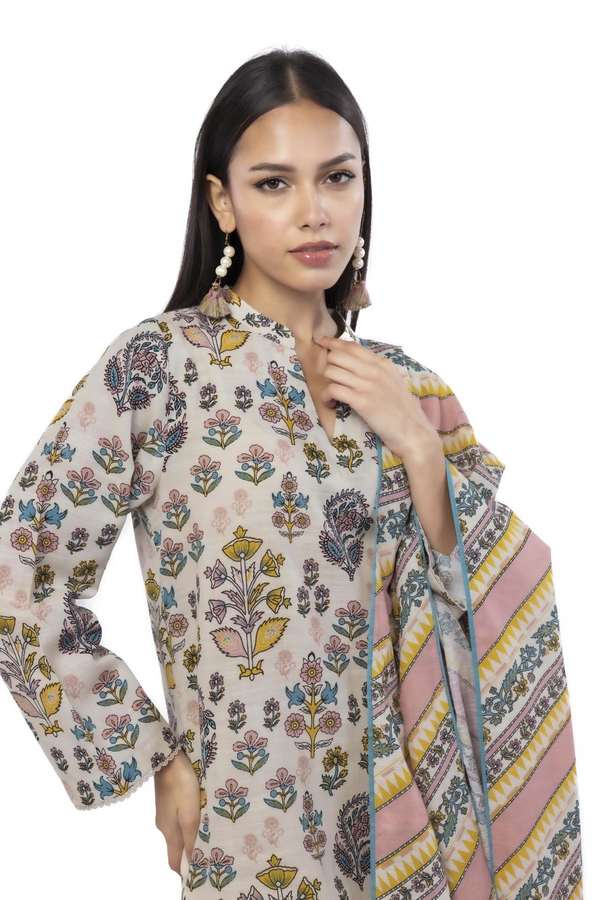 Printed Khaddar Fabrics 3 Piece - MT23A-VG