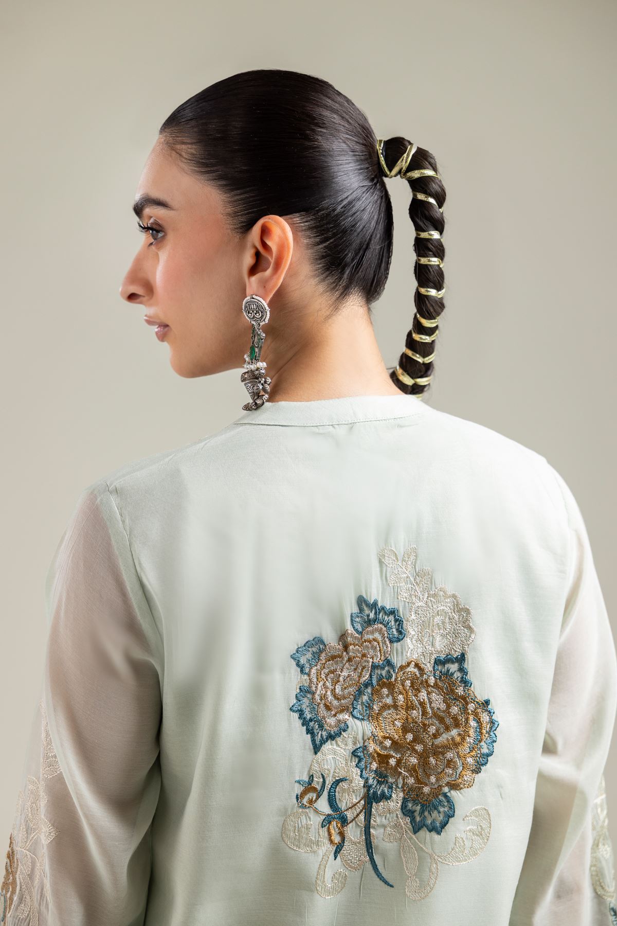 Paper Silk Mint Silk Kurta - 1-26-134-A-F-VG