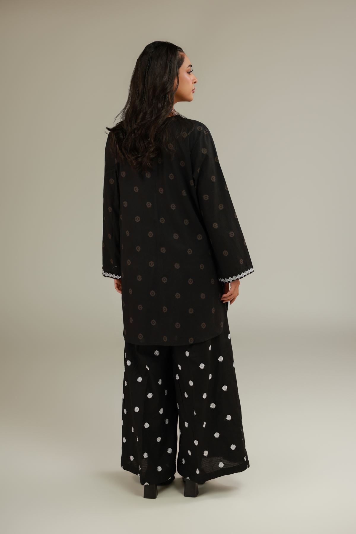 Embroidered Cotton Dobby Black Cotton Kurta - 1-26-124-A-A-VG