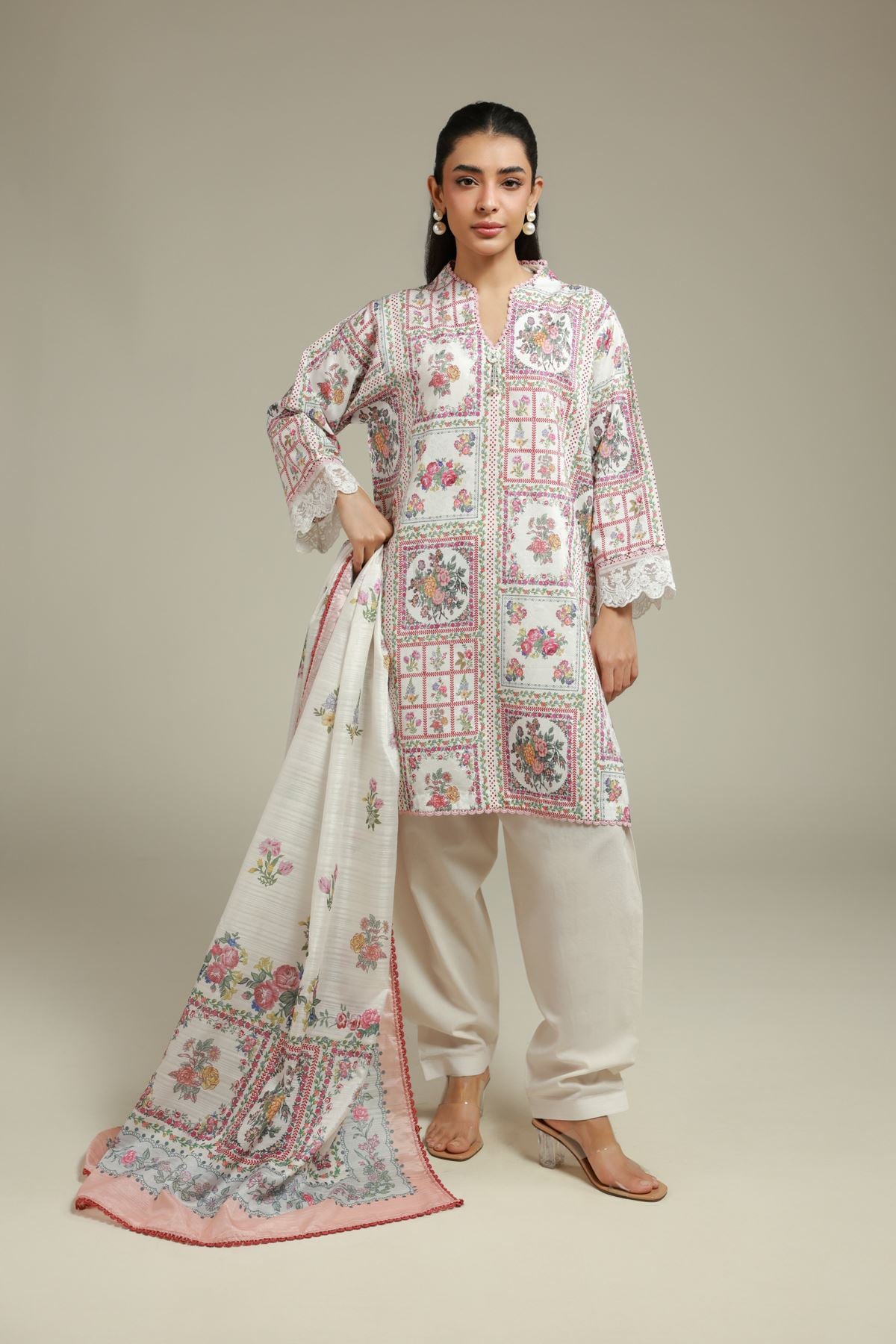 Embroidered Jacquard Fabrics 3 Piece - A112-26-101ED2-VG