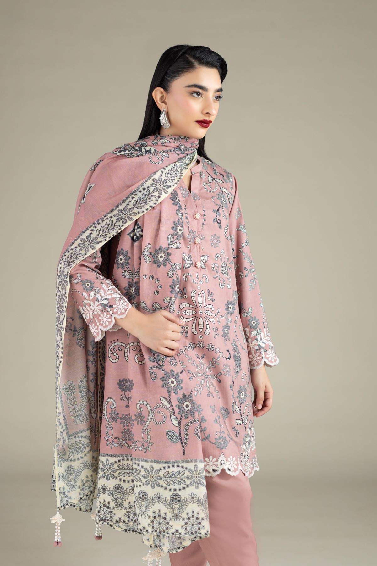 Printed Mesuri Dupatta - 25-04E43-02BA-VG
