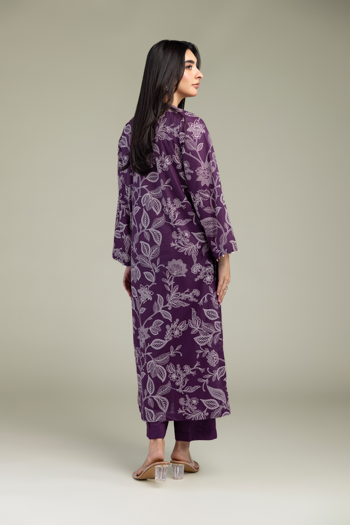 Embroidered Cambric Purple Cambric Kurta - 1-26-320-A-I2-VG