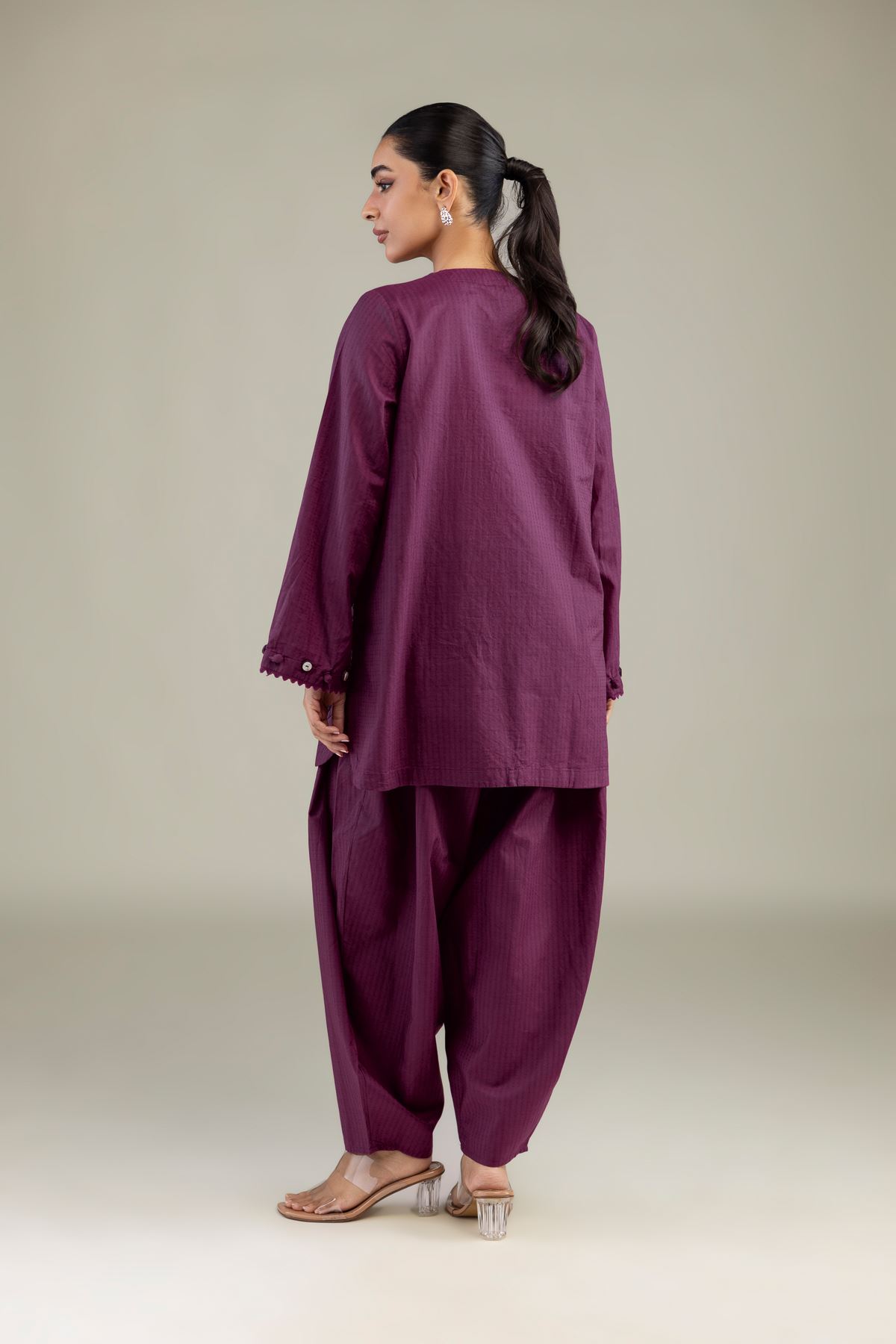 Embroidered Cotton Dobby Short Floral Kurta - 1-26-226-B-H1-VG
