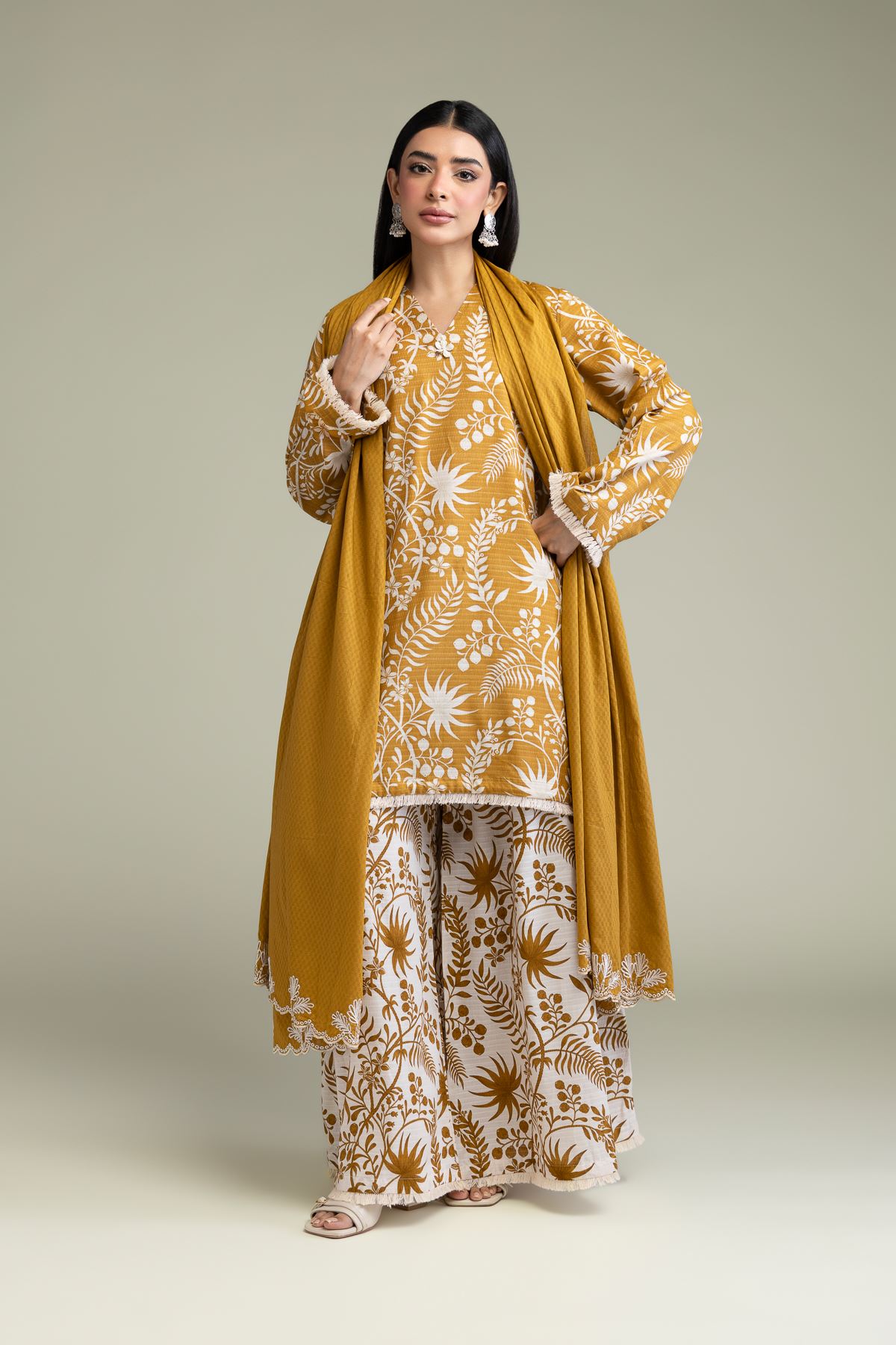 Embroidered Lawn Lawn Dupatta - 25-09-12E2-03TA-VG