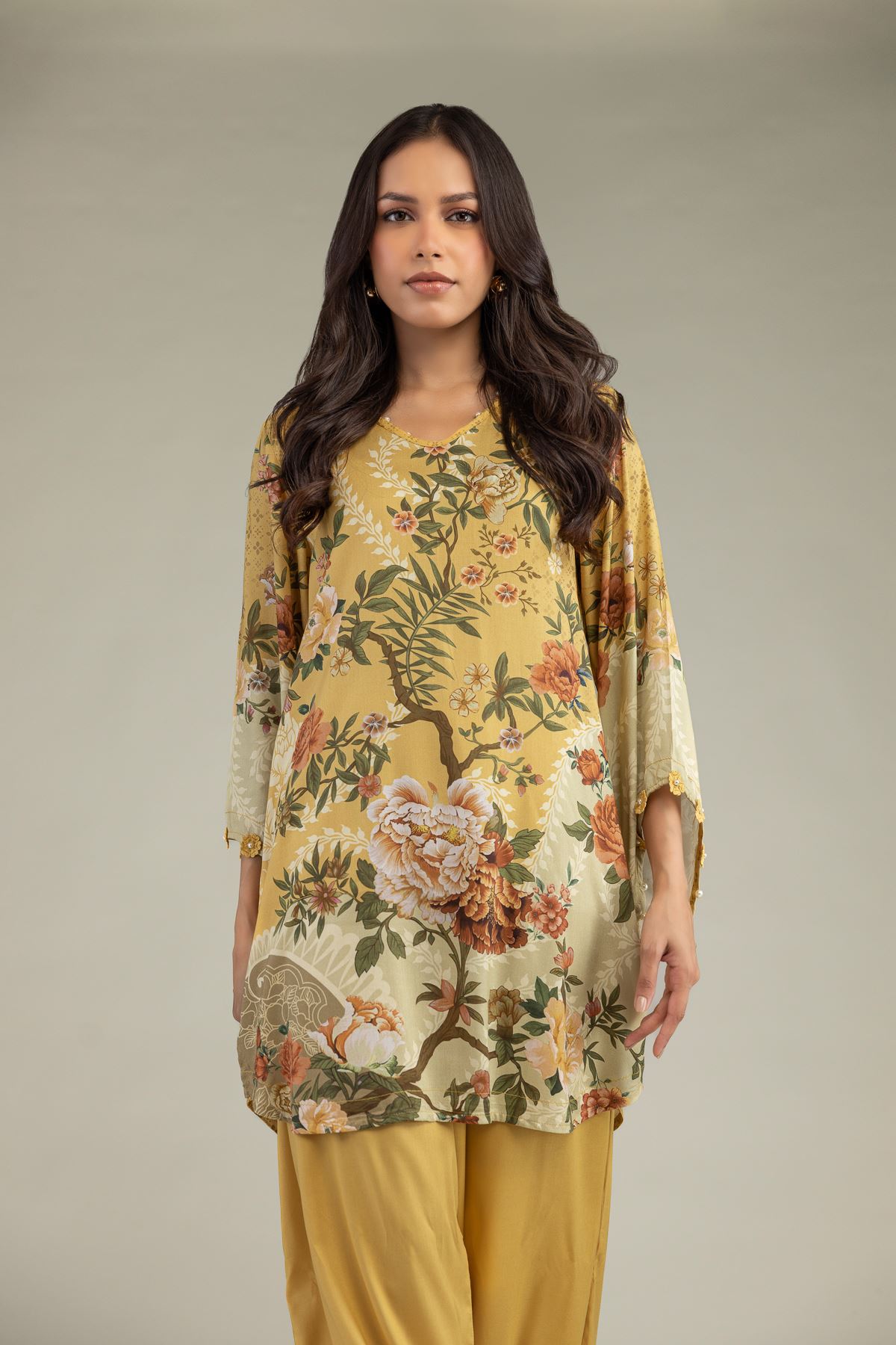 Printed Viscose Short Floral Kurta - 1-26-239-B-C1-VG