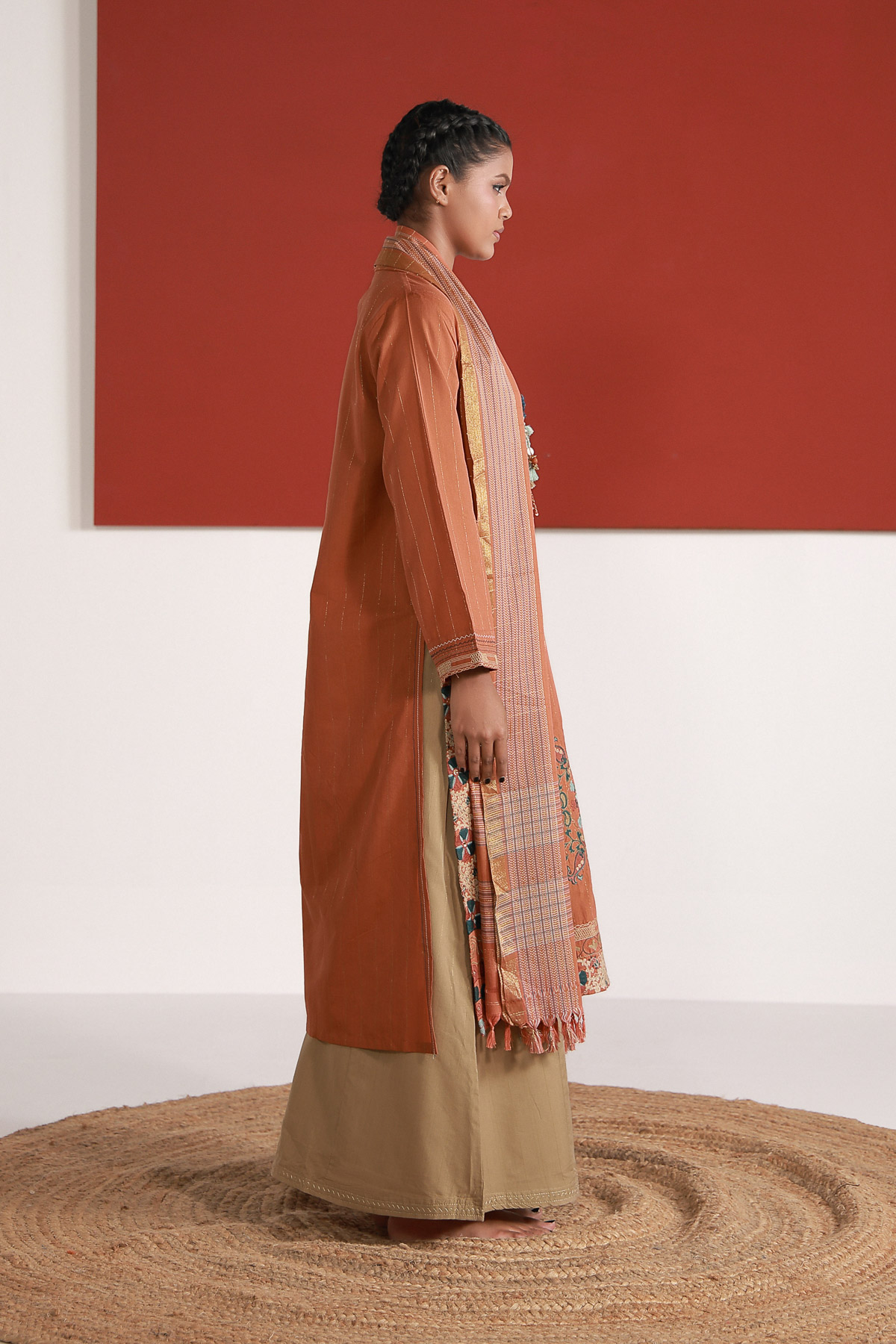 Yarn Dyed Handwoven Dupatta - 2-26-202-A-D-VG