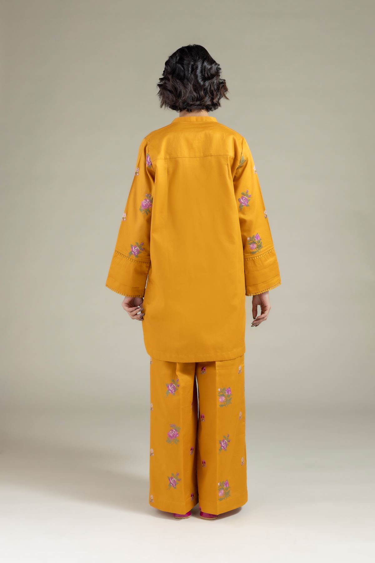 Embroidered Textured Cotton Kurta - 25-10-12E1-04TA-VG