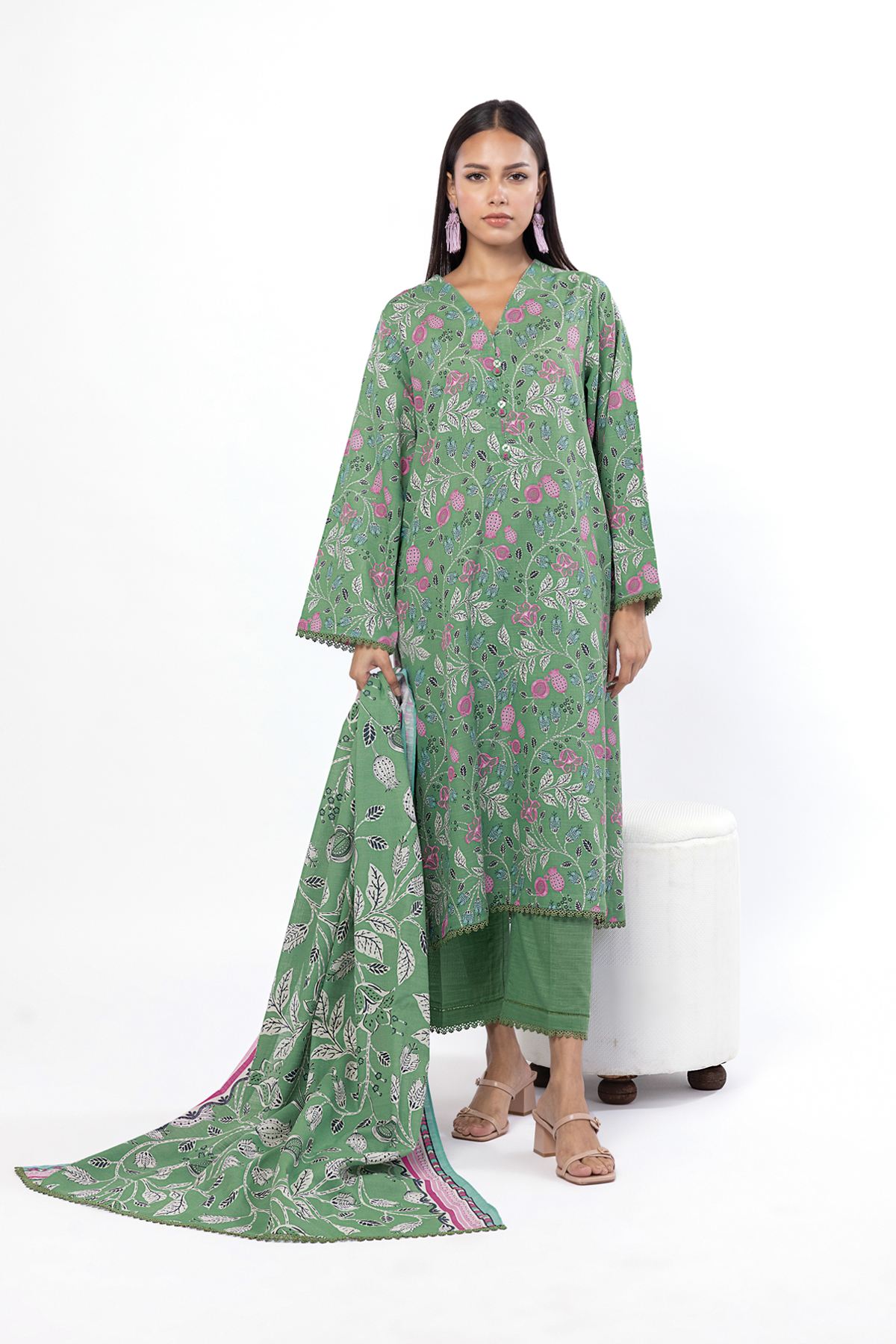 Printed Khaddar Tailored 3 Piece - KN31AST-VG