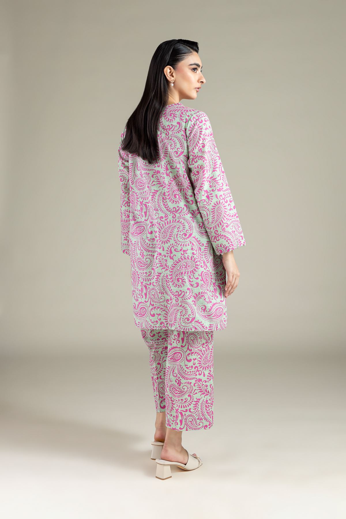 Printed Textured Cotton Kurta - 25-09-9S1-04TA-VG