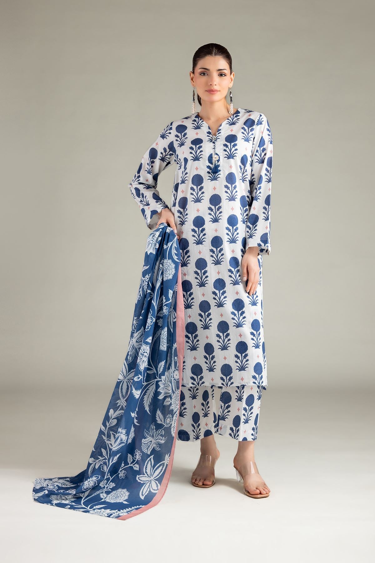 Printed Lawn Fabrics 3 Piece - A11-26-105FJ1-VG