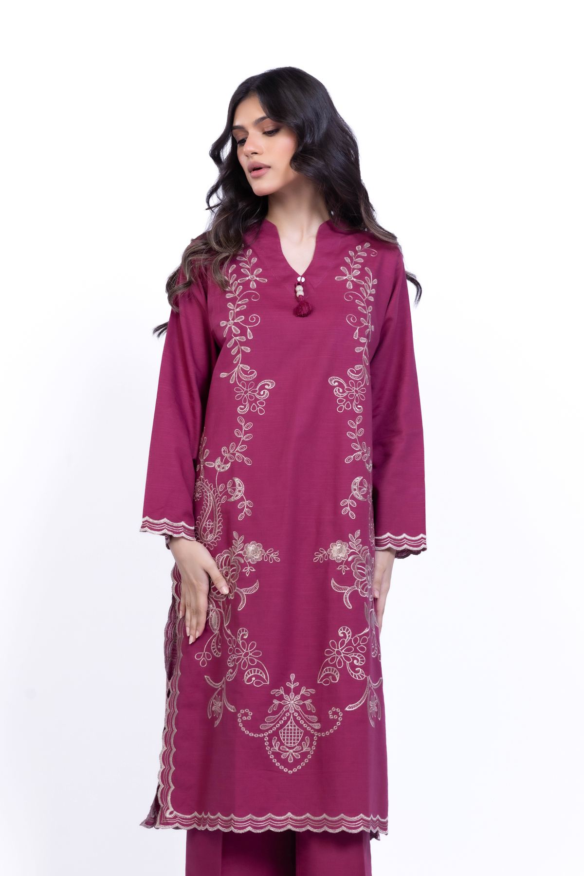 Embroidered Khaddar Kurta - 25-09-10E5-08TB-VG