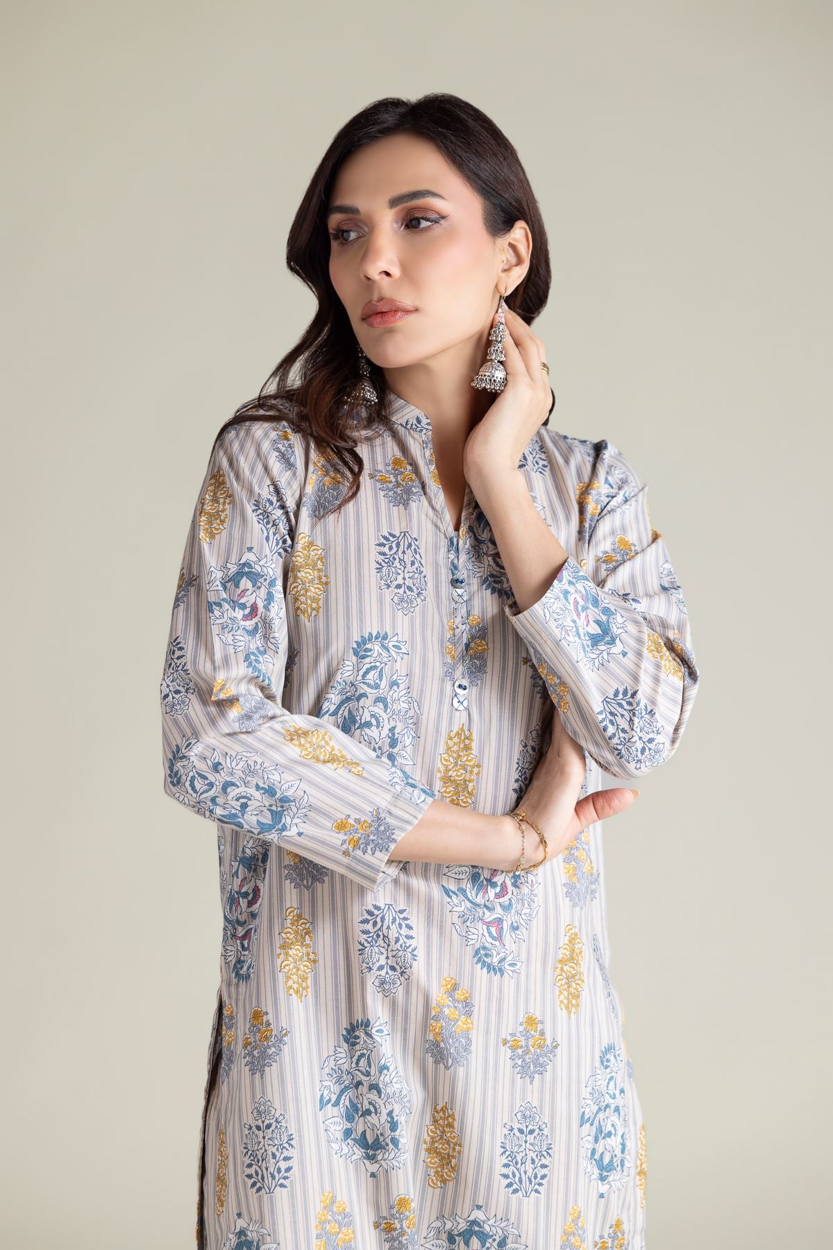 Embroidered Cambric Floral Cambric Kurta - 1-26-204-A-A1-VG