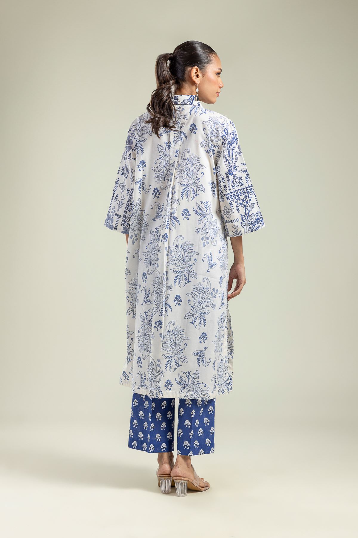 Printed Cambric Floral Cambric Kurta - 1-26-201-A-A-VG