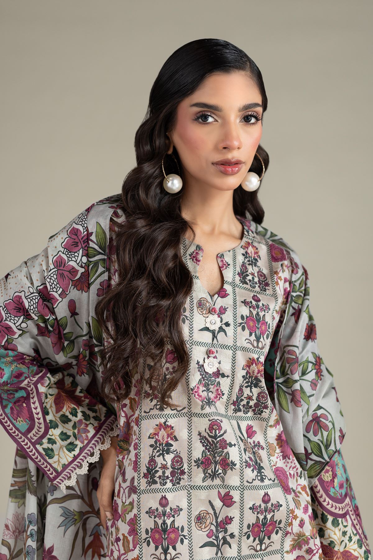 Printed Broshia Fabrics 3 Piece - A22-26-101FJ-VG