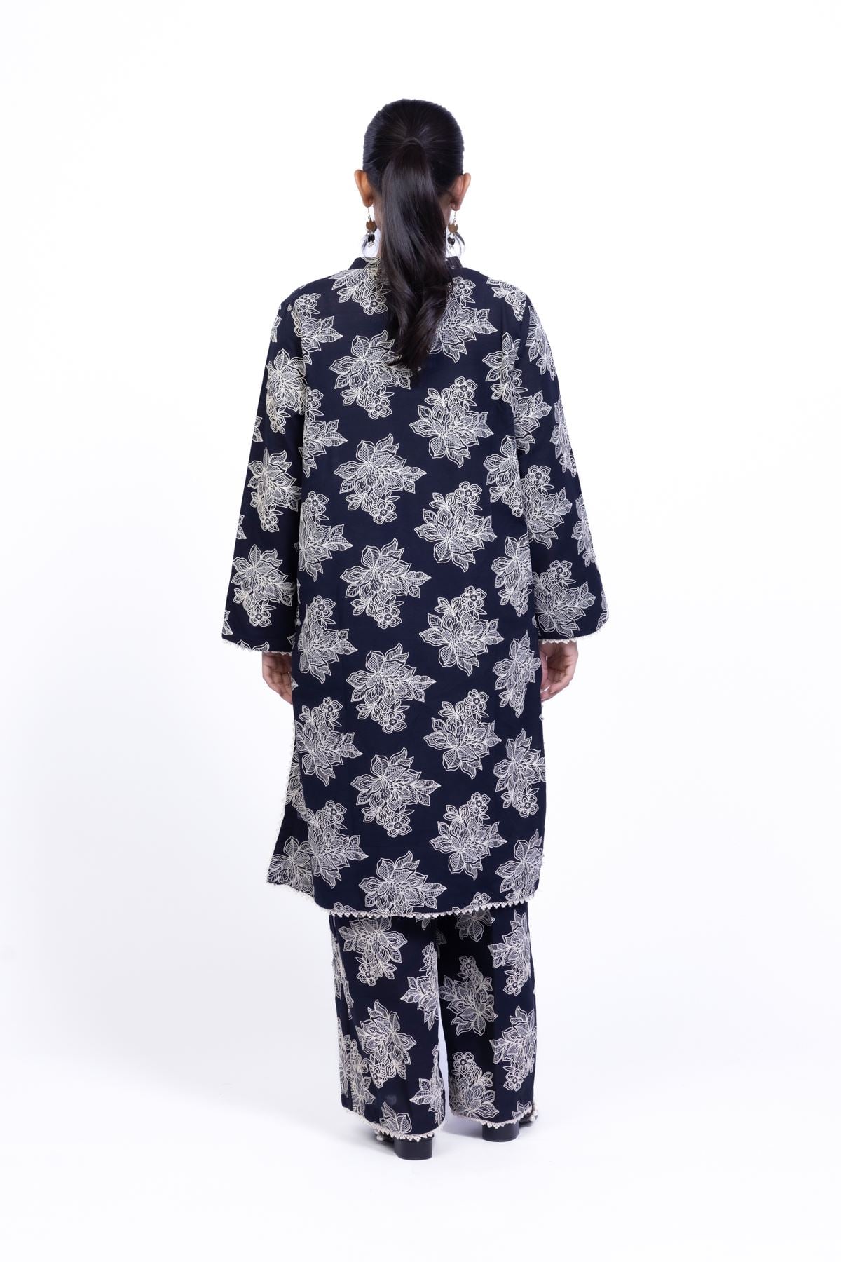 Printed Khaddar Kurta - 25-10-10E7-04TB-VG