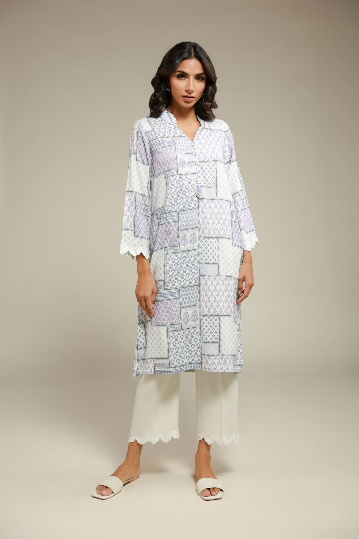 Embroidered Viscose Kurta - 1-26-102-A-E-VG