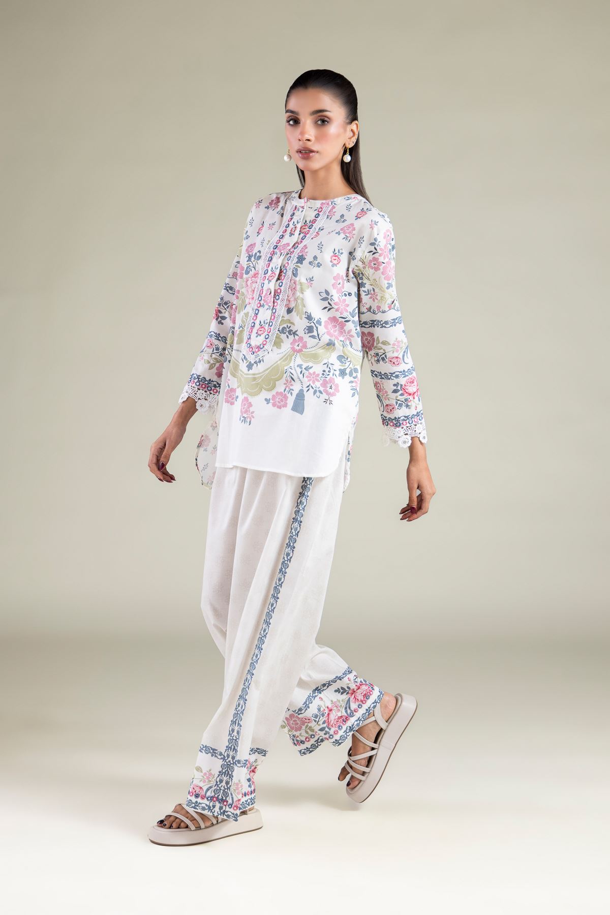 Embroidered Cambric Trousers - 6-26-101-B-D-VG