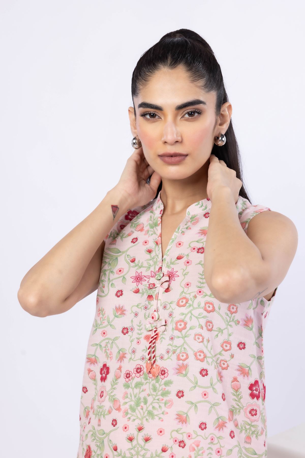 Printed Cotton Dobby Kurta - 1-26-119-A-F-VG