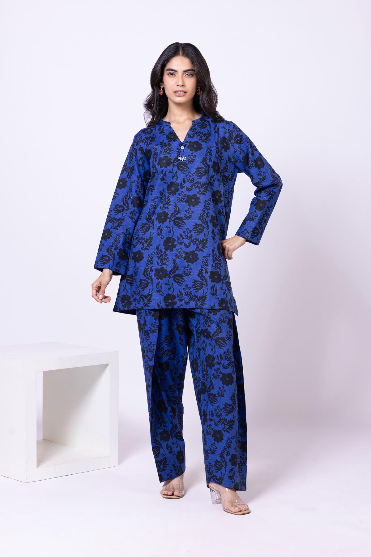 Printed Khaddar Shalwar - 25-10-10E7-04TB-VG